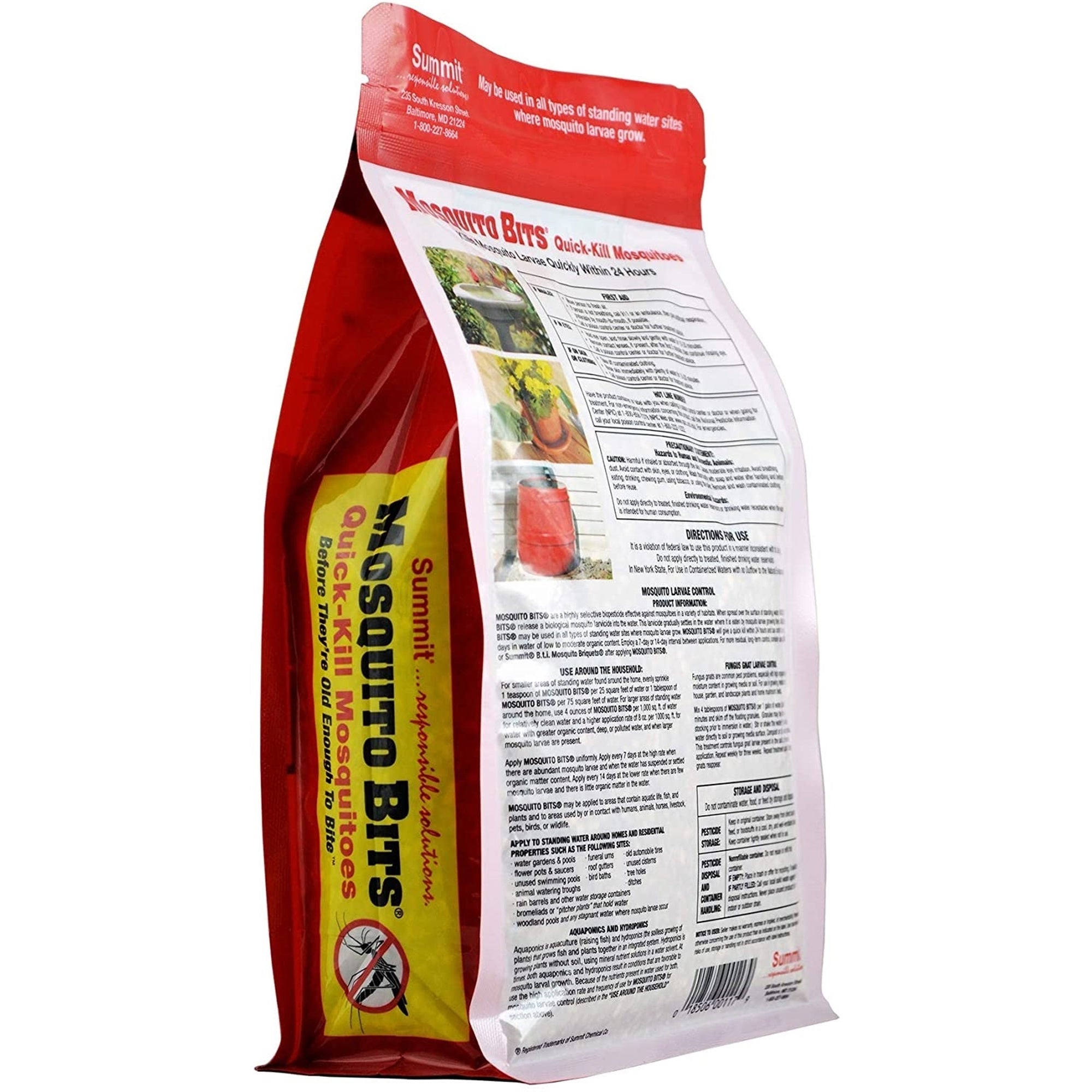 Summit Mosquito Bits Quick-Kill Insecticide for Mosquitoes & Fungus Gnats, 30oz