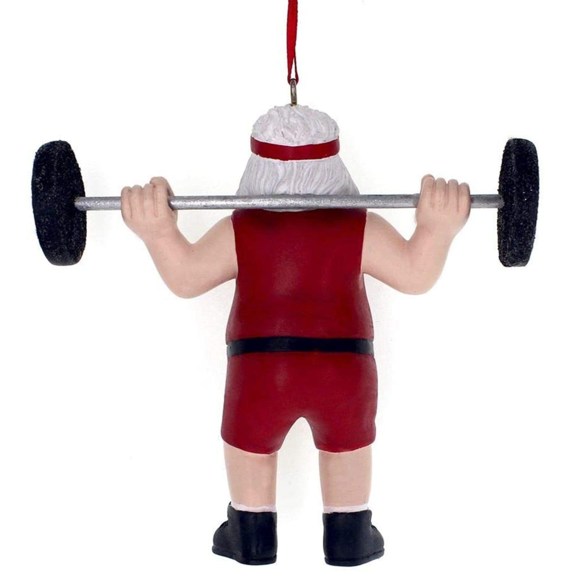 Kurt Adler Resin Christmas Tree Ornament, Santa Weightlifter