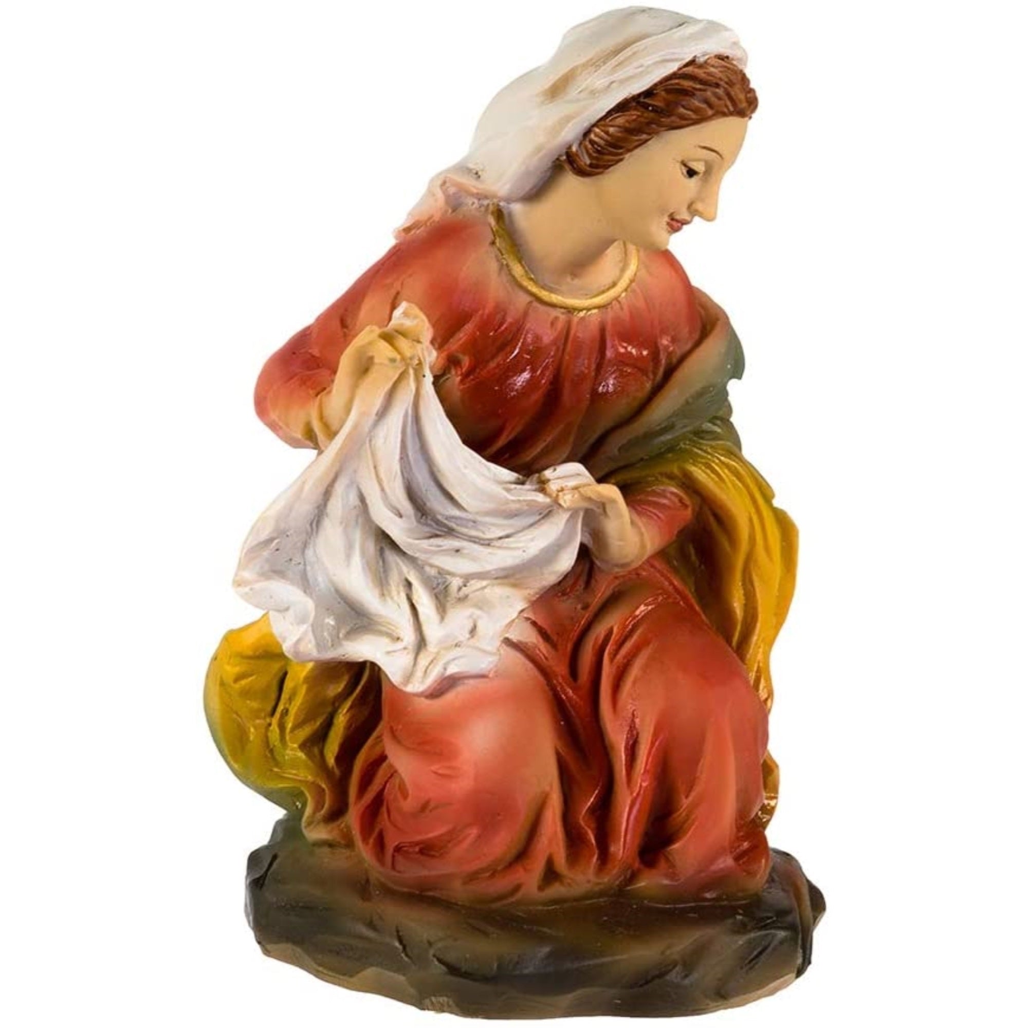 Kurt Adler Resin Nativity Set with Stable – Holy Family, Three Kings, Angel, Shepherd & Animals (10 Figures)