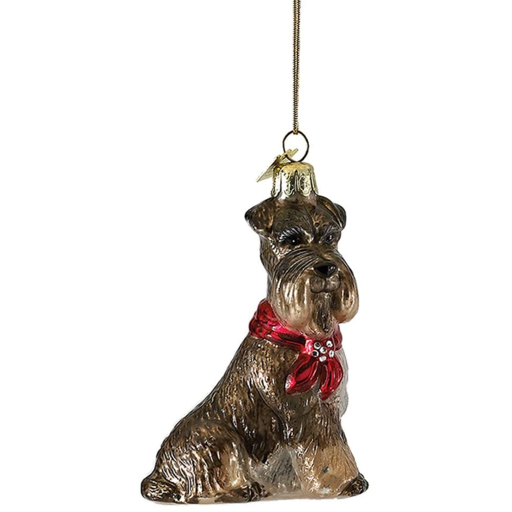 Kurt Adler Noble Gems Glass Ornament for Christmas Tree, Schnauzer