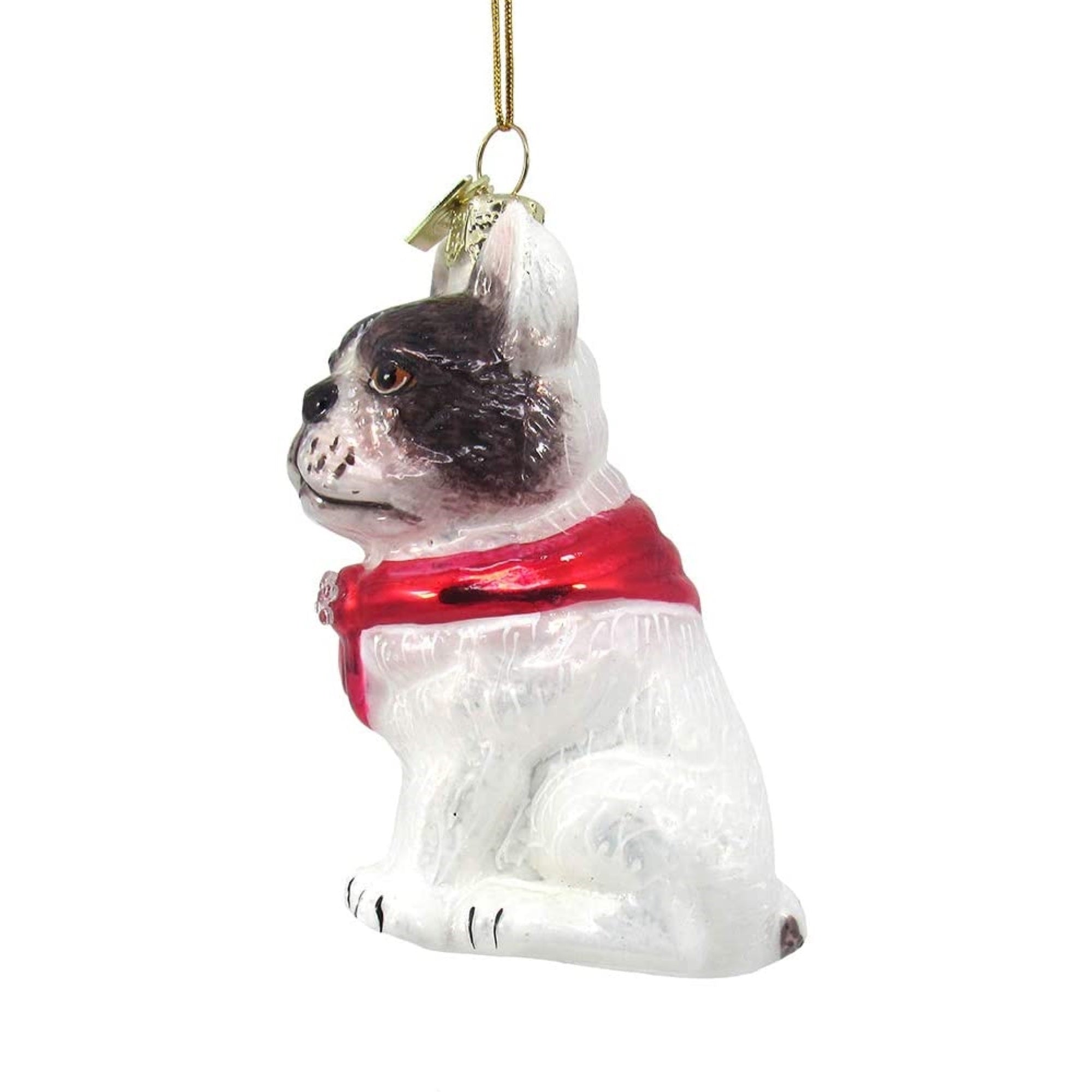 Kurt Adler Noble Gems Glass Ornament for Christmas Tree, French Bulldog