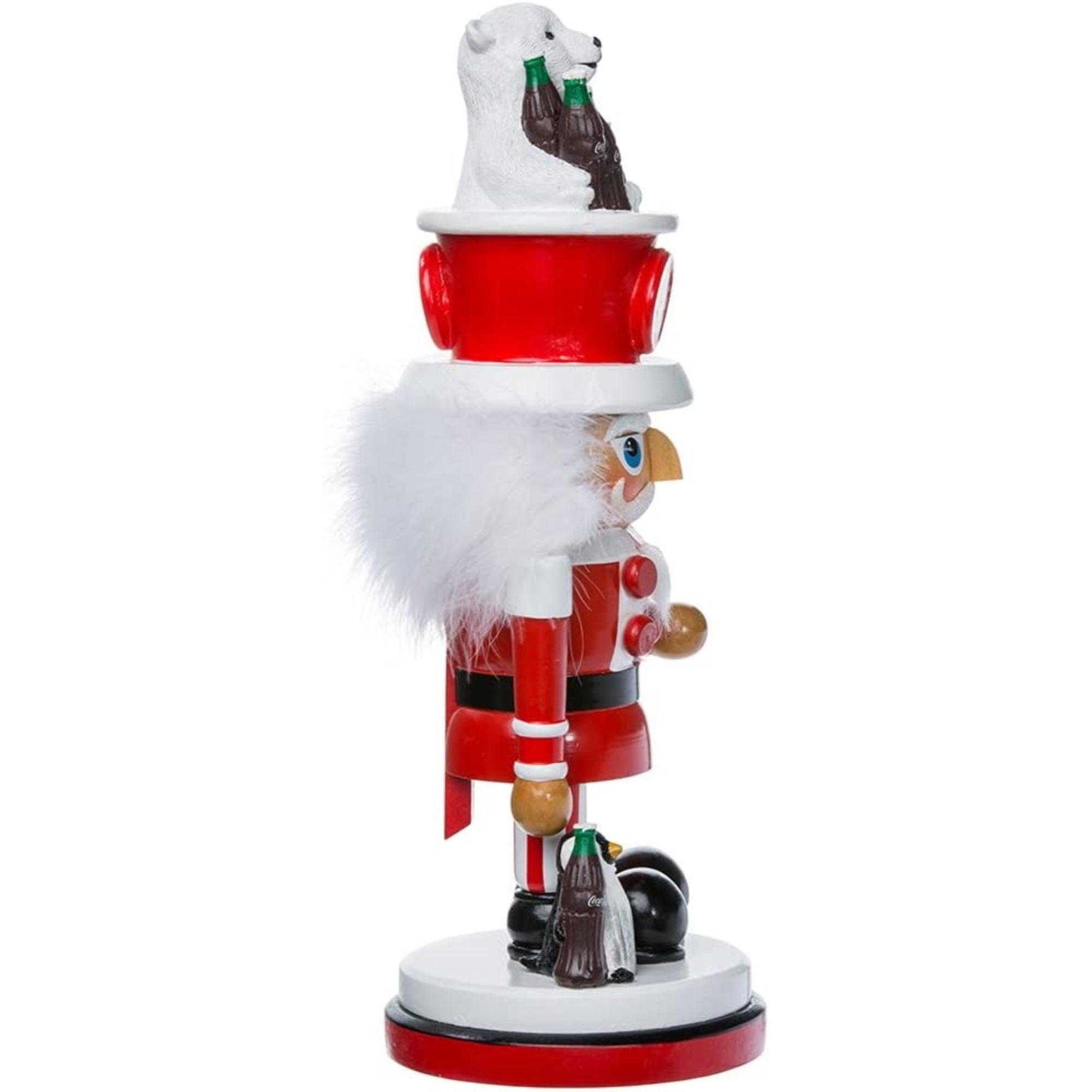 Kurt Adler Wooden Hollywood Nutcracker Collection, Coca-Cola Polar Bear Hat, 15"