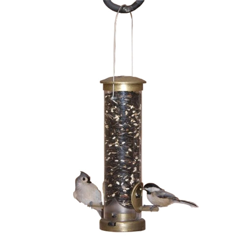 Aspects Quick-Clean Small Seed Tube Feeder — Antique Brass Finish — 0.75 Qt Capacity