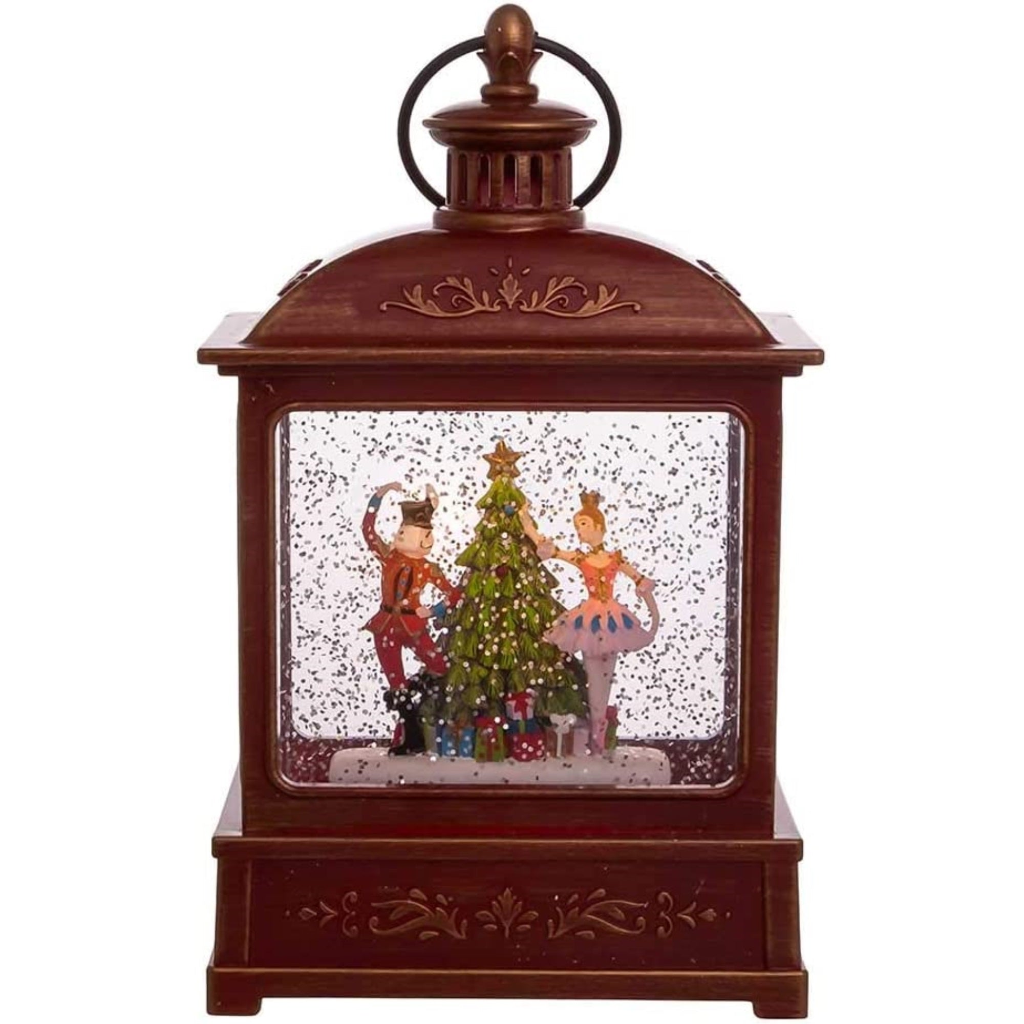 Kurt Adler Indoor Battery-Operated LED Lighted Tabletop Decoration, Nutcracker Swirl Lantern, 8"