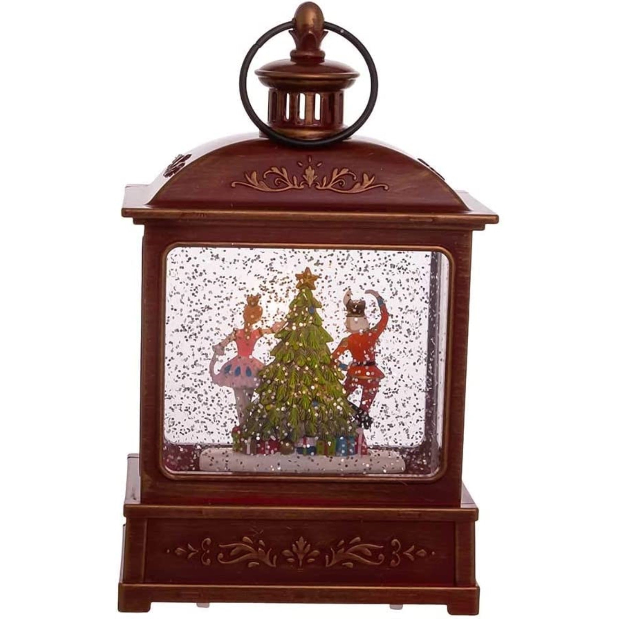 Kurt Adler Indoor Battery-Operated LED Lighted Tabletop Decoration, Nutcracker Swirl Lantern, 8"