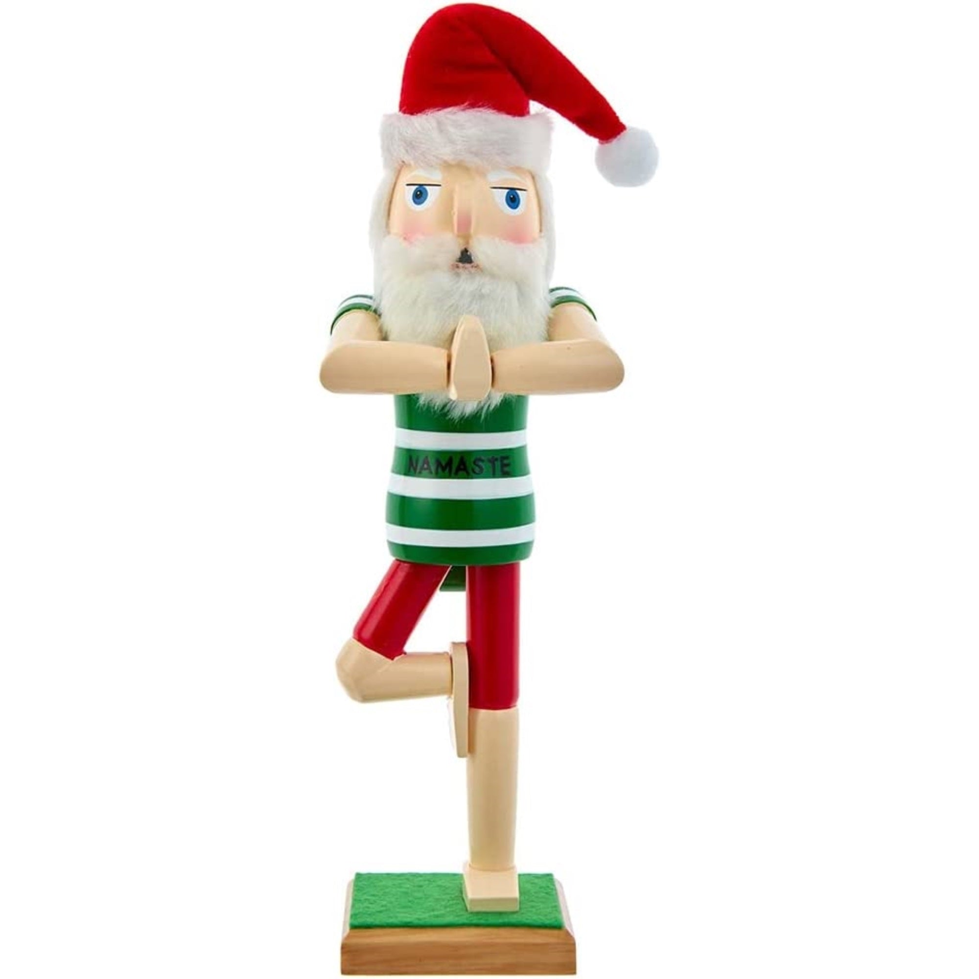 Kurt Adler Wood Yoga Santa Nutcracker, 15"