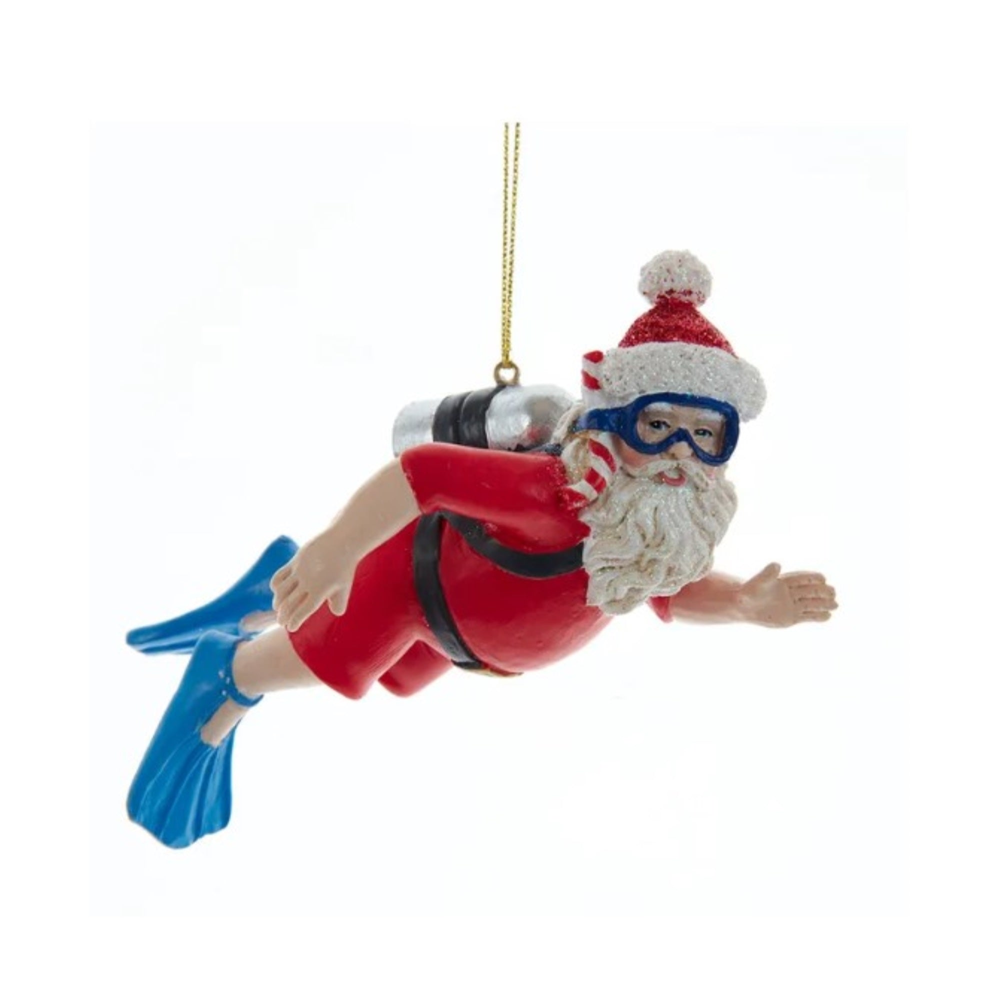 Kurt Adler Resin Ornament For Christmas Tree, Scuba Santa
