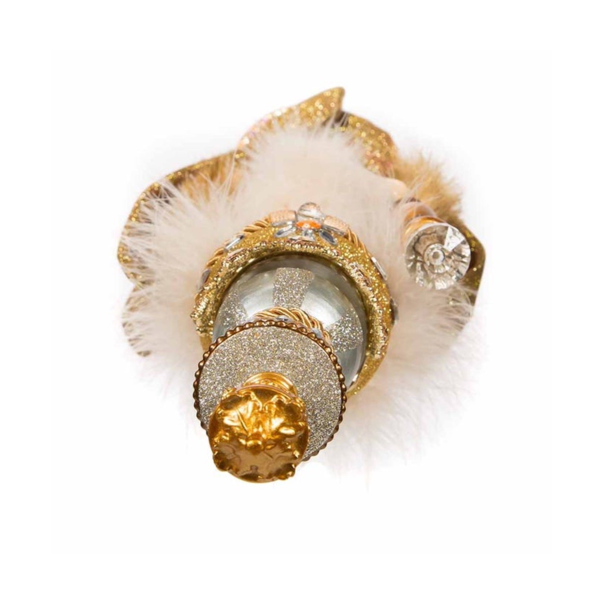 Kurt Adler Gold with Fuzzy Cape King Nutcracker, 17.5"