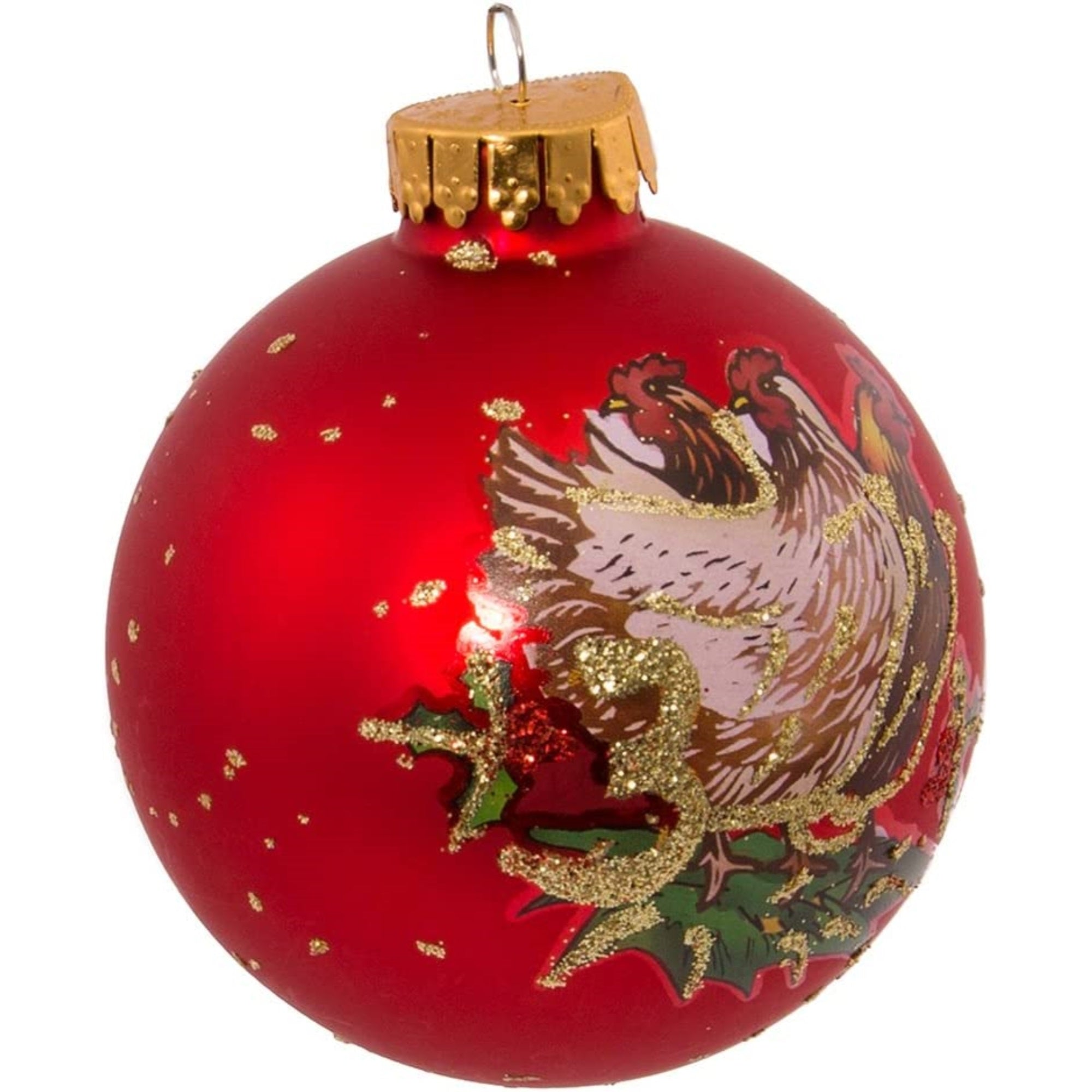 Kurt Adler 12-Piece 12-Days of Christmas Decorative Glass Balls Set, 65mm