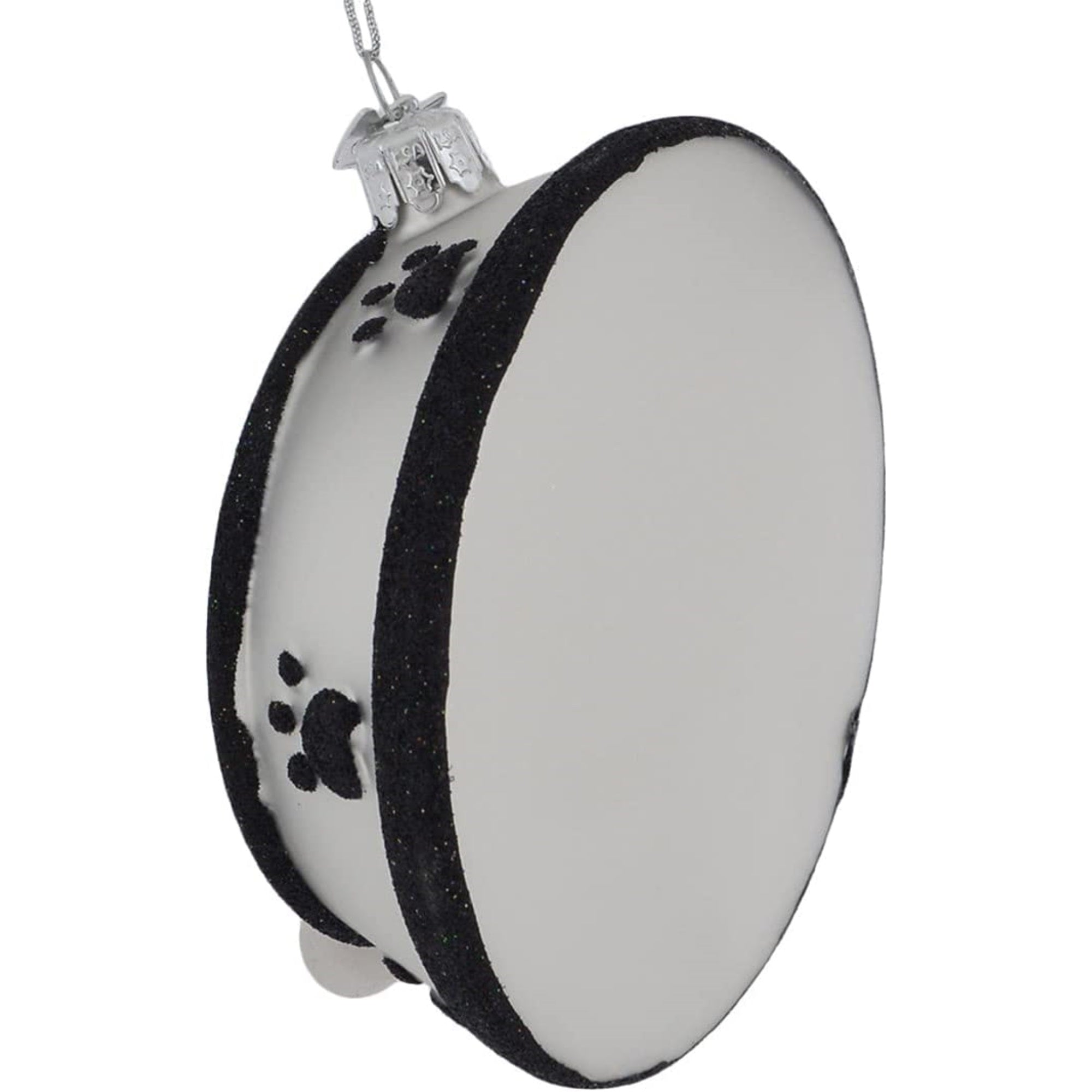 Kurt Adler Noble Gems Glass Ornament for Christmas Tree, Dog Bone in Bowl