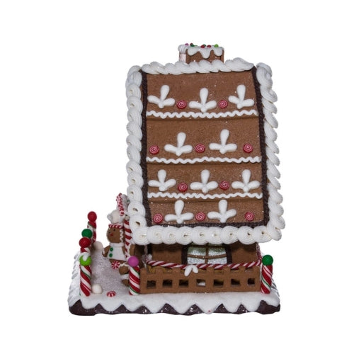 Kurt Adler Battery-Operated Lighted Claydough Tabletop Holiday Decor, Gingerbread House, 10"