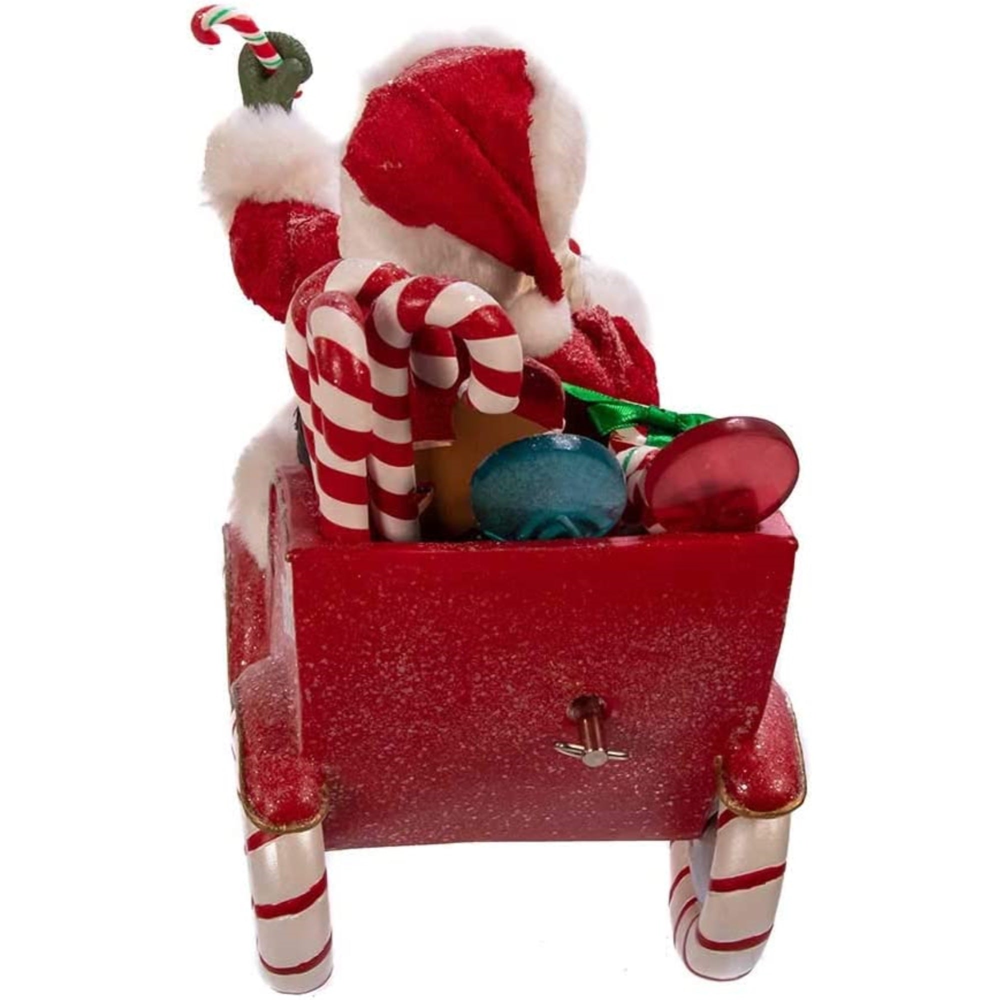 Kurt Adler Fabriché Wind-Up Musical Candy Car Santa Christmas Figurine, 8.5"