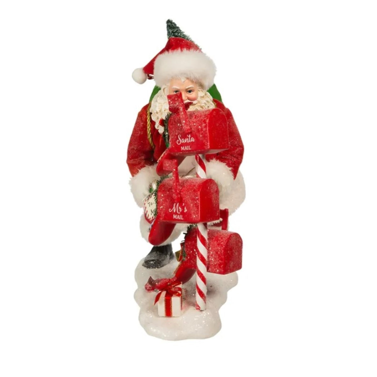 Kurt Adler Fabriche Santa with Mailbox Christmas Figurine, 12”