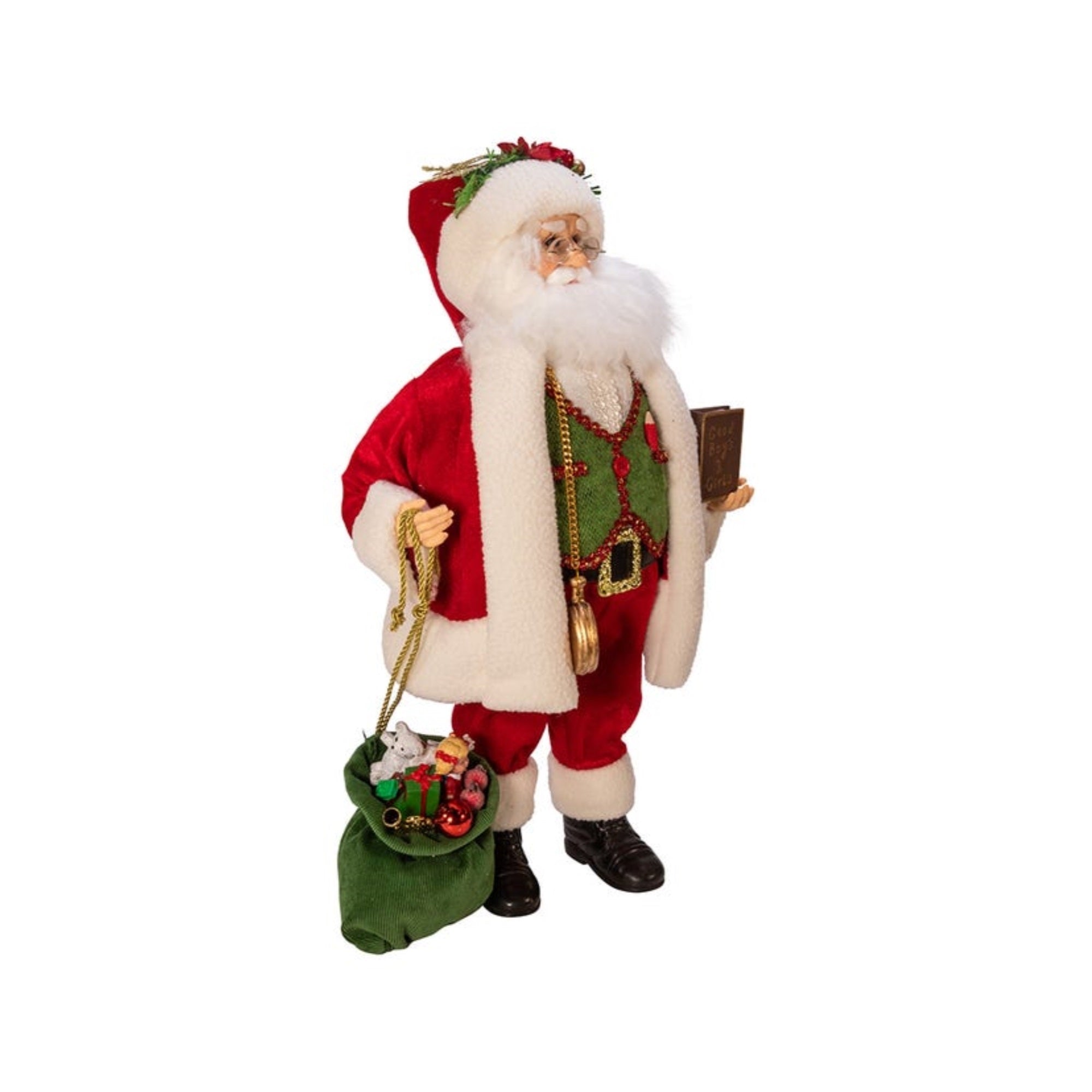 Kurt S. Adler Kringle Klaus Red, Green and White Santa Figurine, 18"