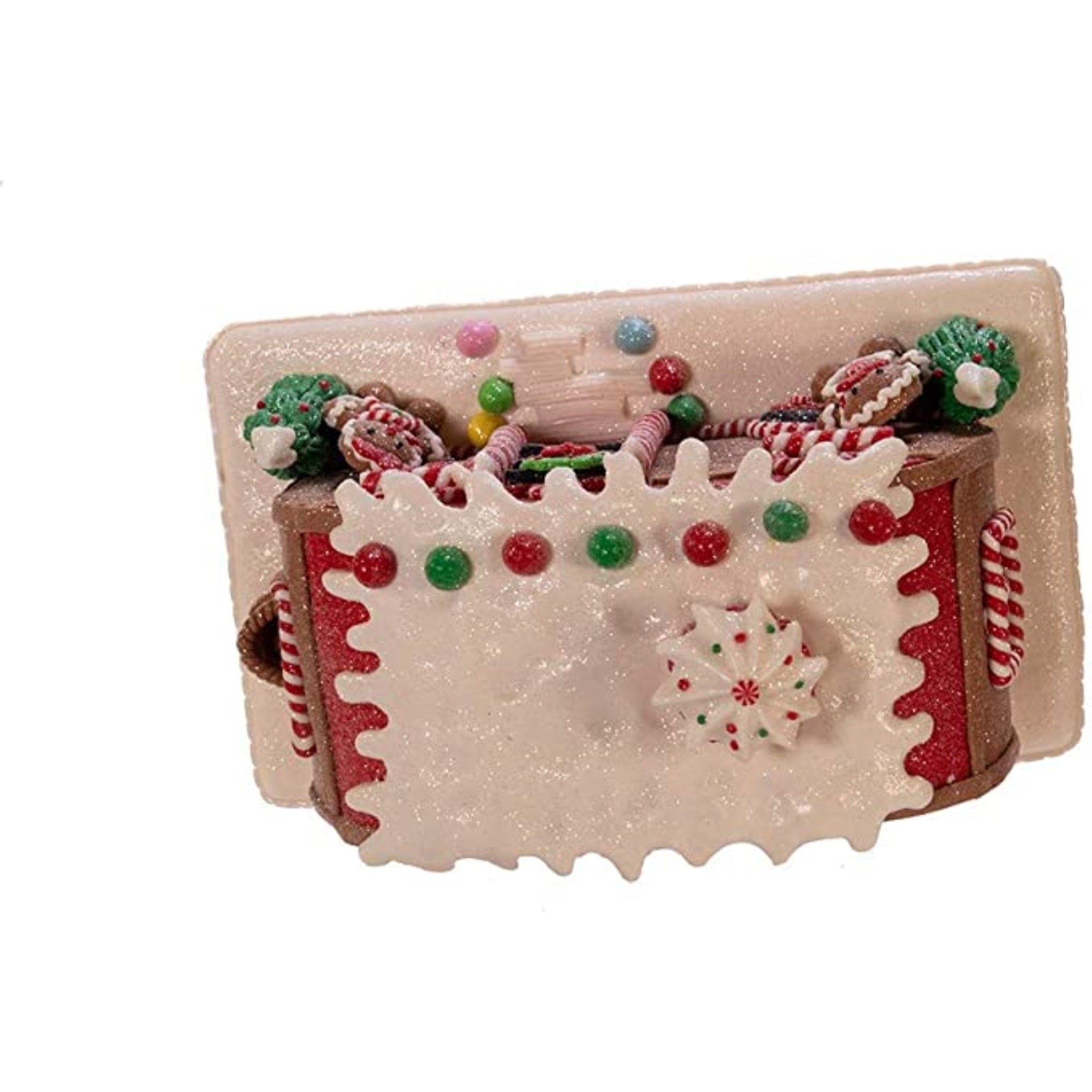 Kurt Adler Battery-Operated LED Lighted Table Piece, Gingerbread Camper House, 6"