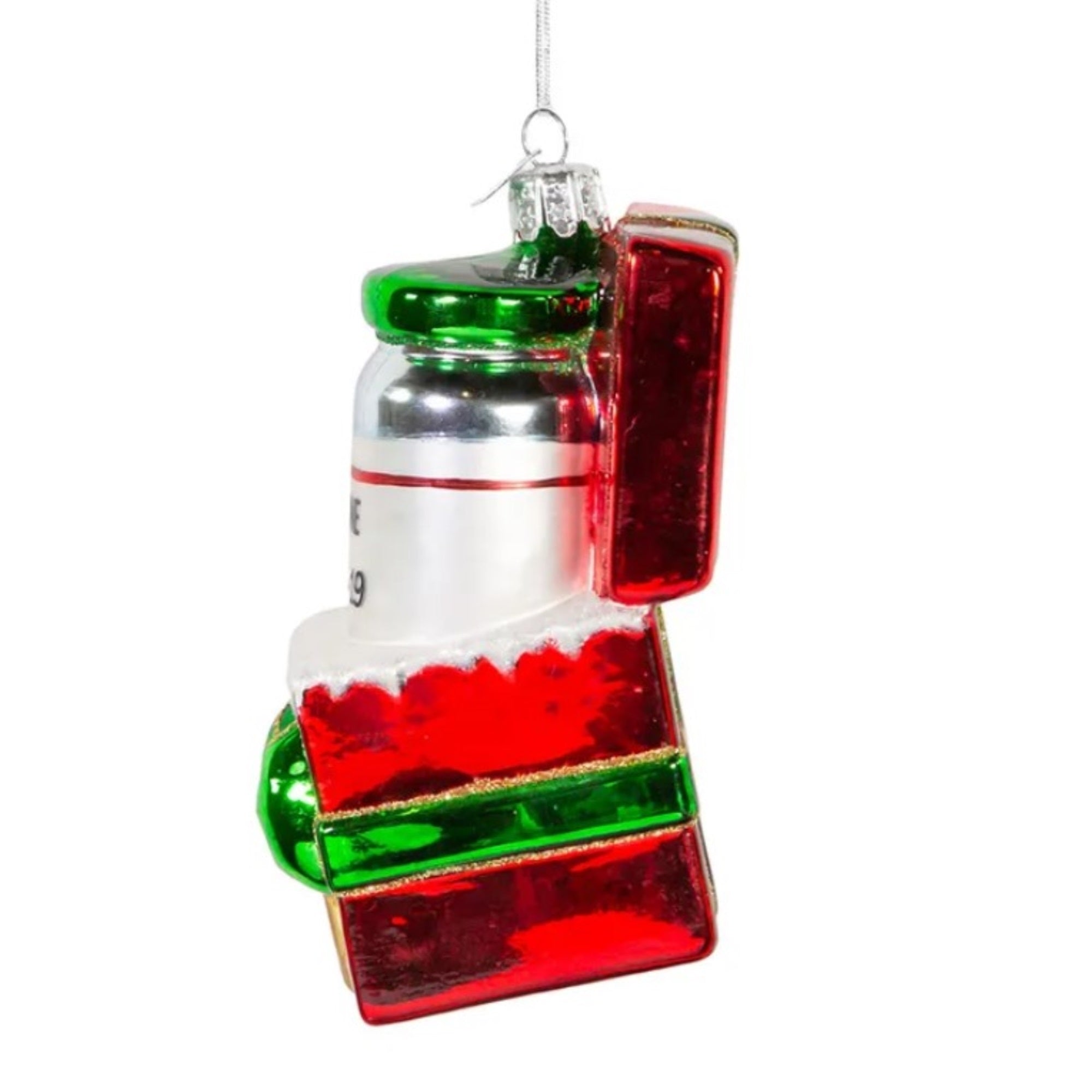 Kurt Adler Noble Gems Glass Ornament for Christmas Tree, COVID-19 Vaccine Gift Box