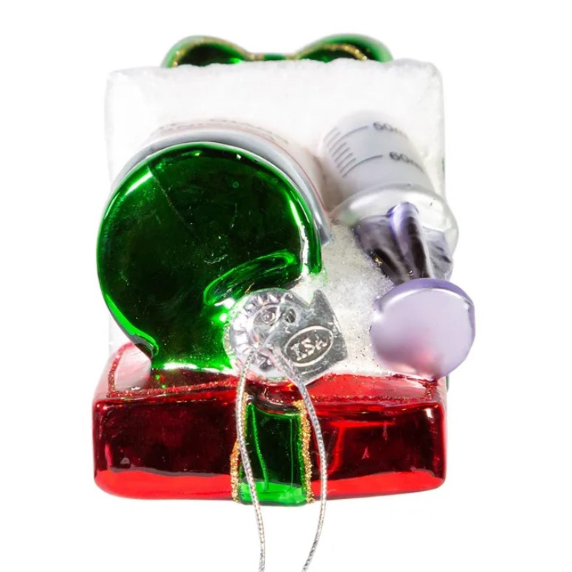 Kurt Adler Noble Gems Glass Ornament for Christmas Tree, COVID-19 Vaccine Gift Box