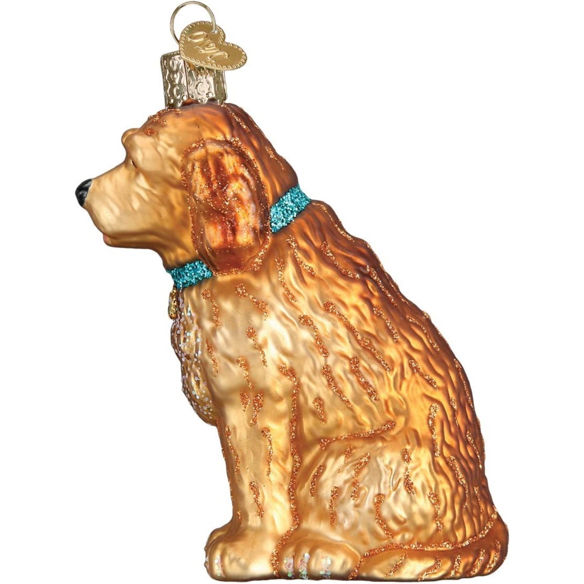 Old World Christmas Blown Glass Ornament for Christmas Tree, Irish Doodle