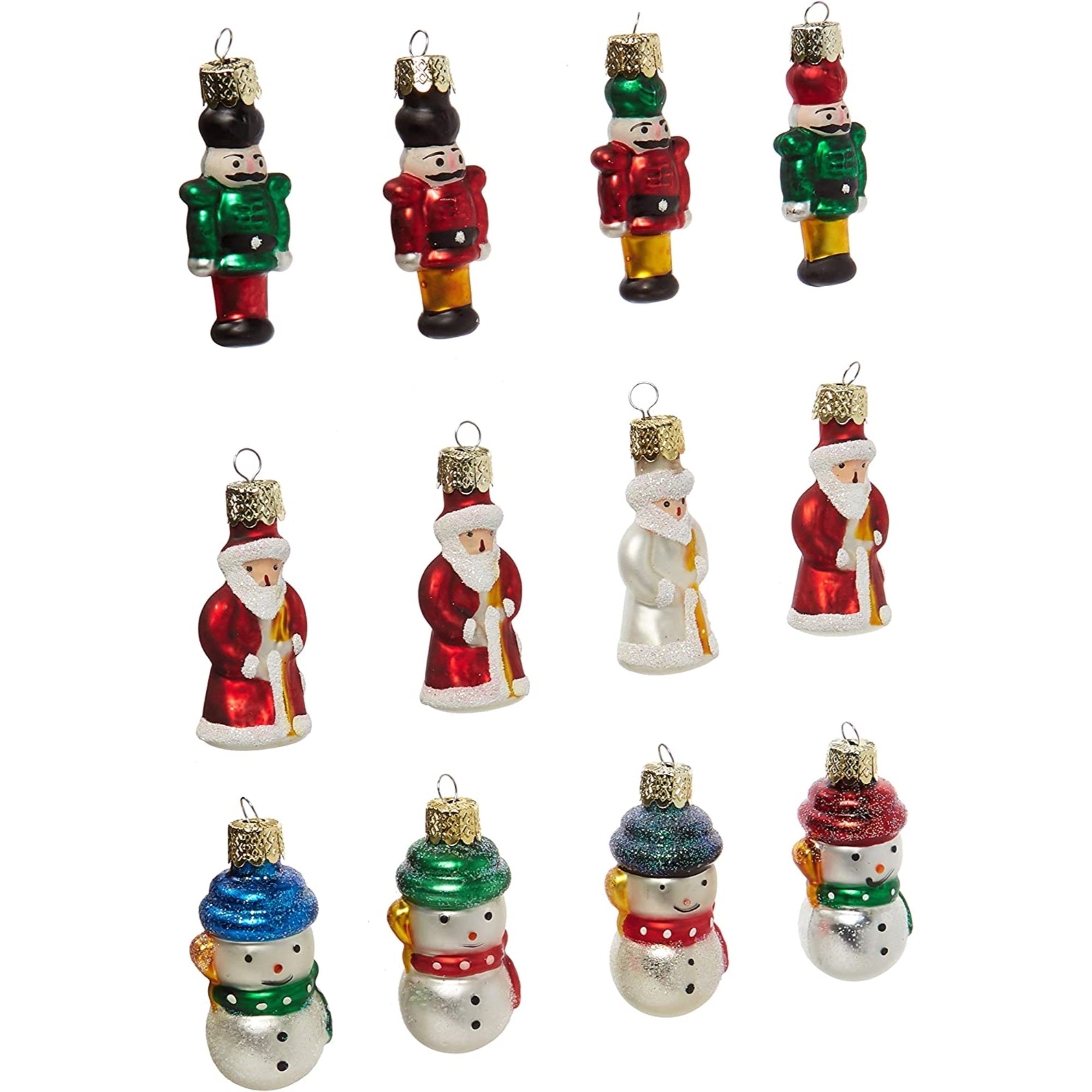 Kurt Adler Petite Treasure's Miniature Glass Ornaments, 12-Piece Box Set