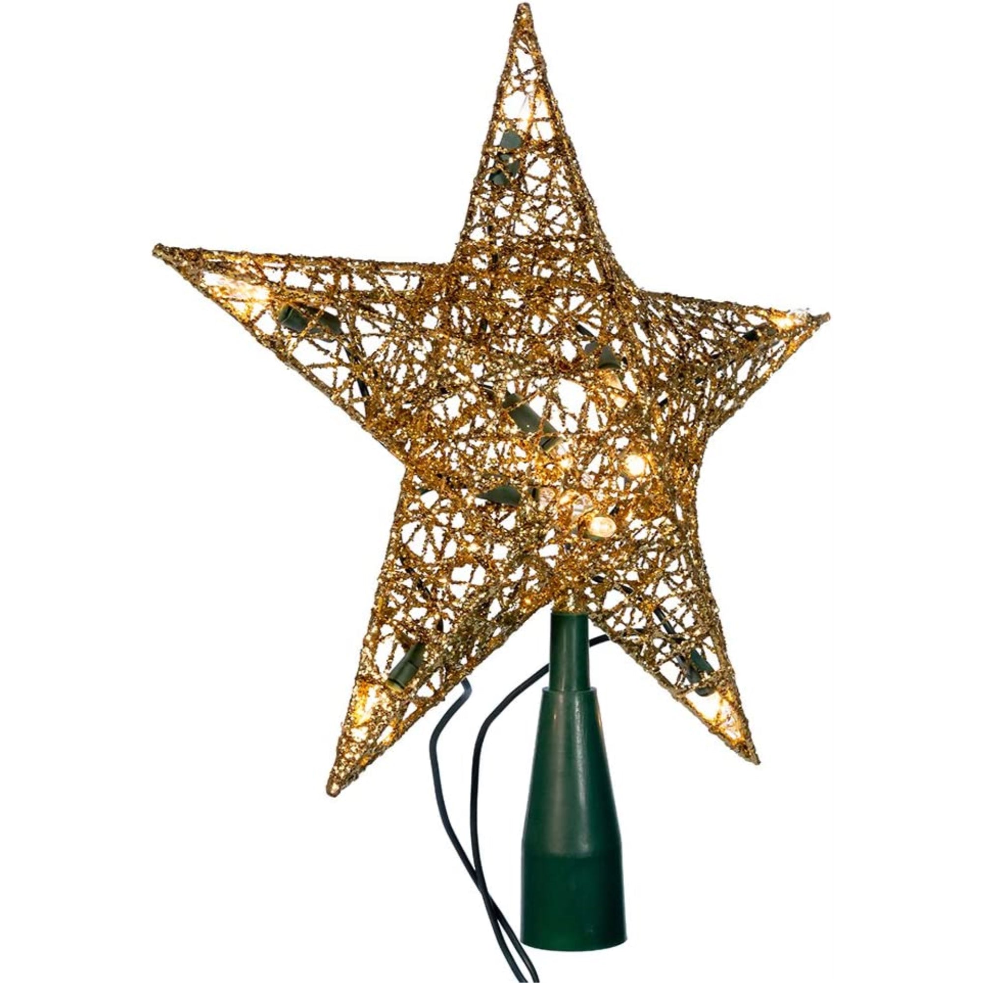 Kurt Adler 10-Light Gold Wire Treetop, 9-Inch