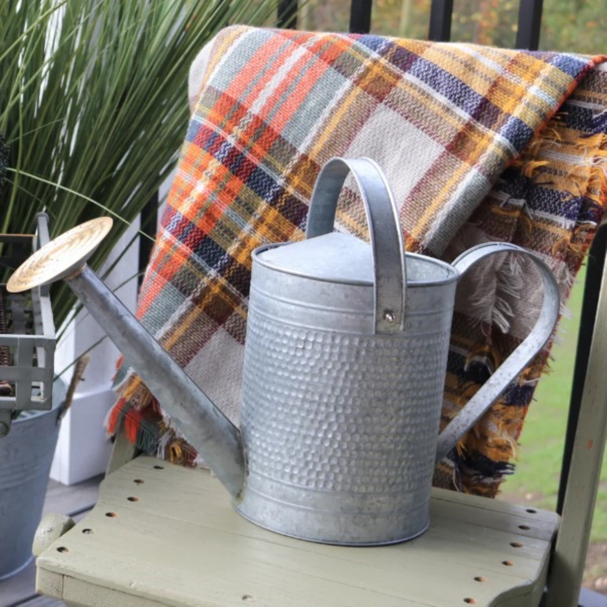 Robert Allen Home & Garden Jameson Metal Watering Can, Galvanized, 1 Gallon