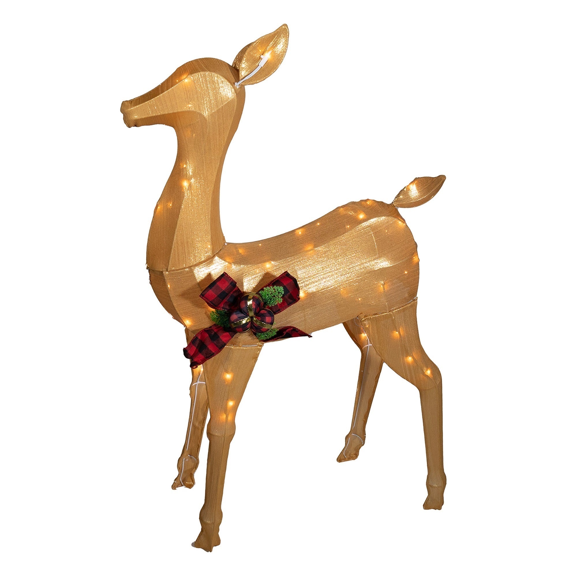 Good Tidings Pre-Lit Christmas Lawn Decoration, Shiny Gold Deer