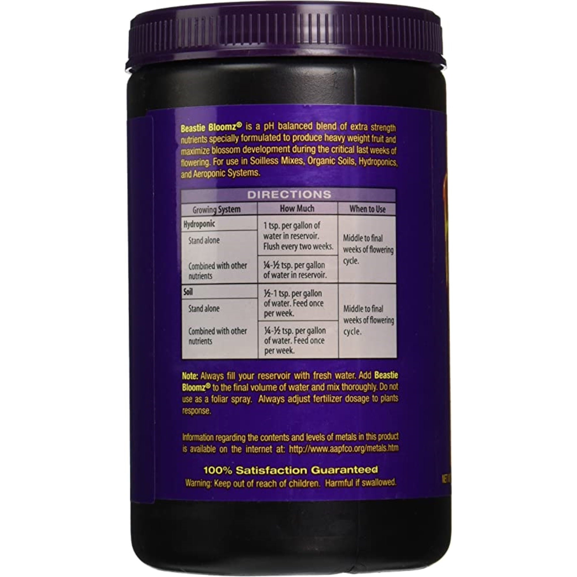 Fox Farm Beastie Bloomz Soluble Fertilizer - High-Phosphorus & pH Balanced (NPK 0-5-3) 2lb