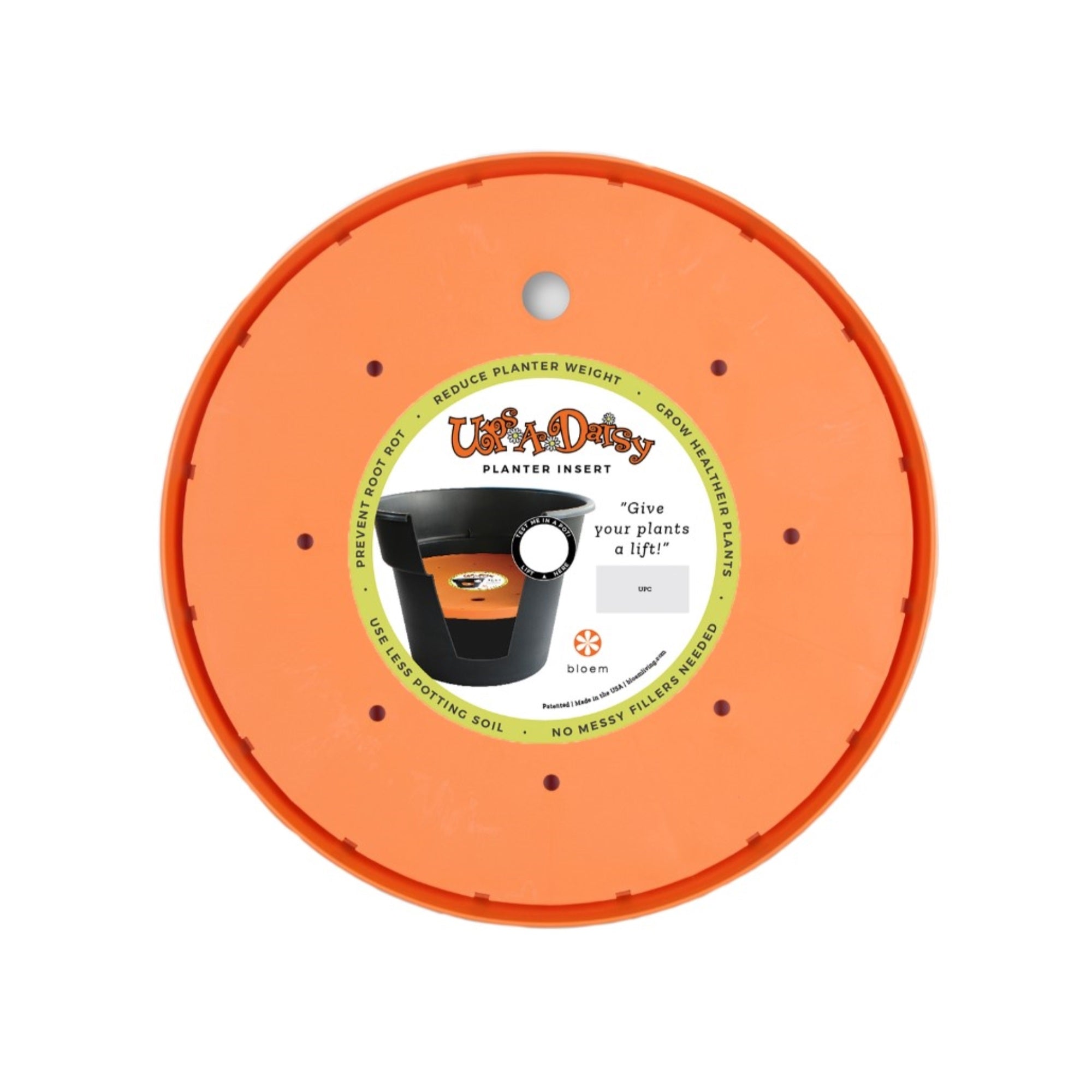 Bloem Ups-A-Daisy Flower Planter Insert — Reusable Pot Insert for Healthier Plants, Orange