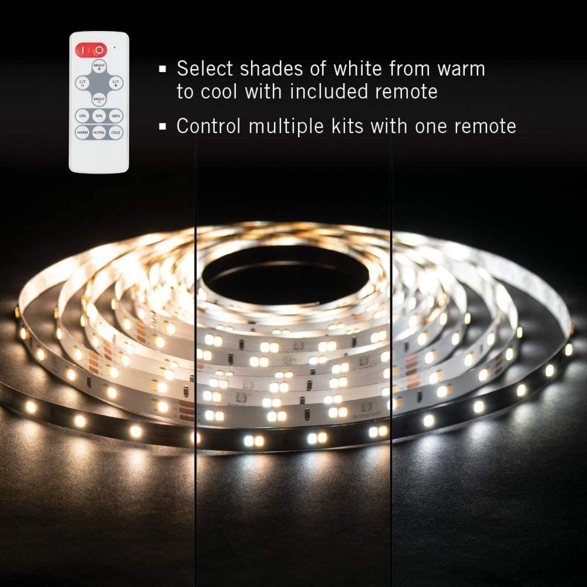 Armacost Lighting RibbonFlex Tunable White LED Tape Lights with Remote, 16'