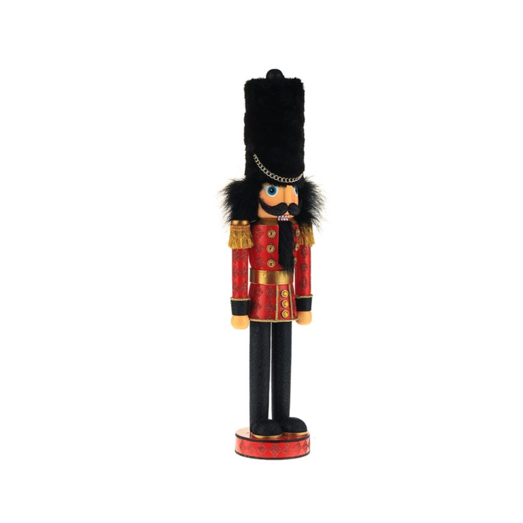 Kurt Adler Hollywood Nutcrackers, Royal Soldier Nutcracker, Red and Black, 36"