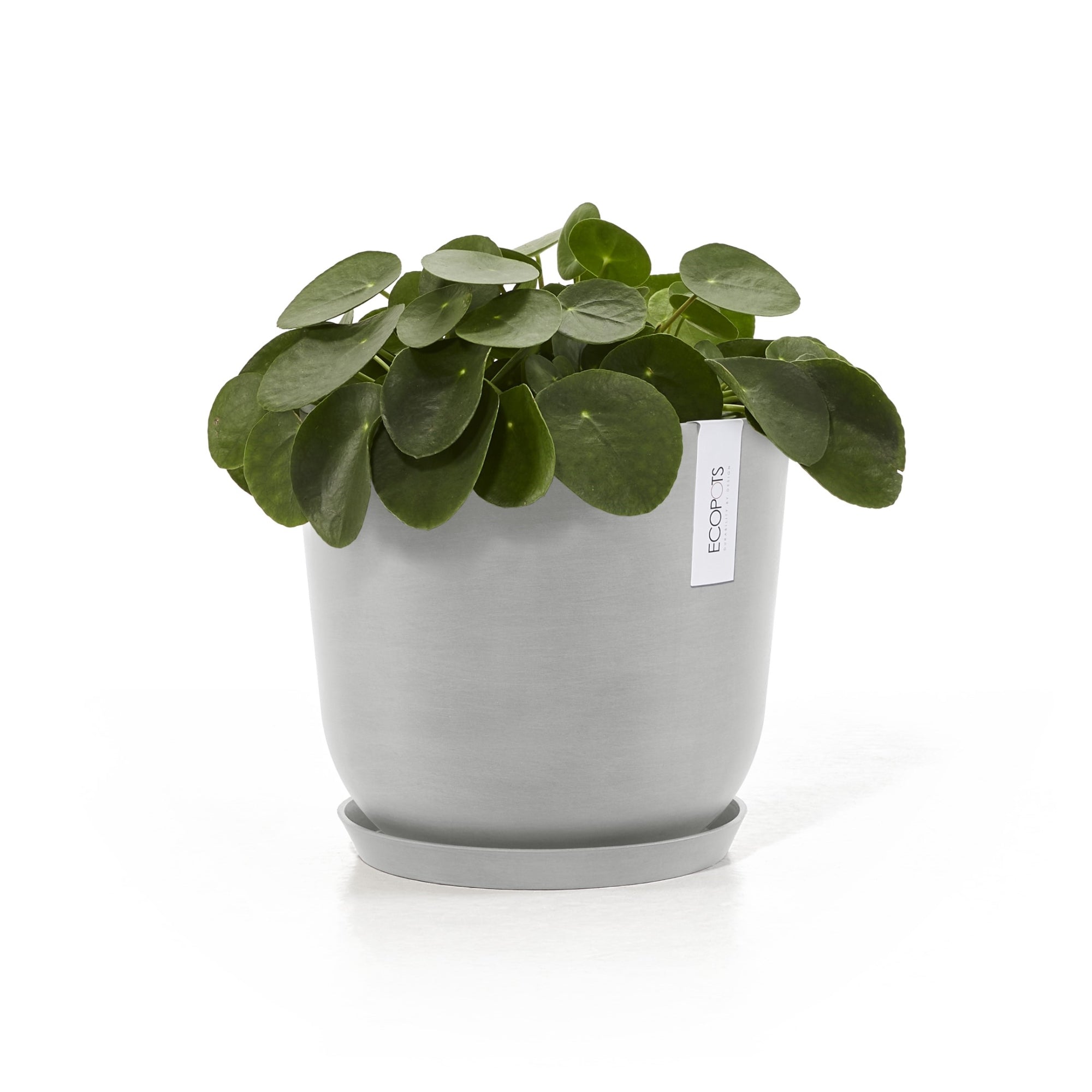 Ecopots Oslo Durable Modern Round Indoor/Outdoor Recycled-Based Composite Flower Pot Planter