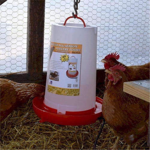 Farm Innovators 100-Watt Heated Hanging Poultry Fountain for All Seasons, 3 Gallons
