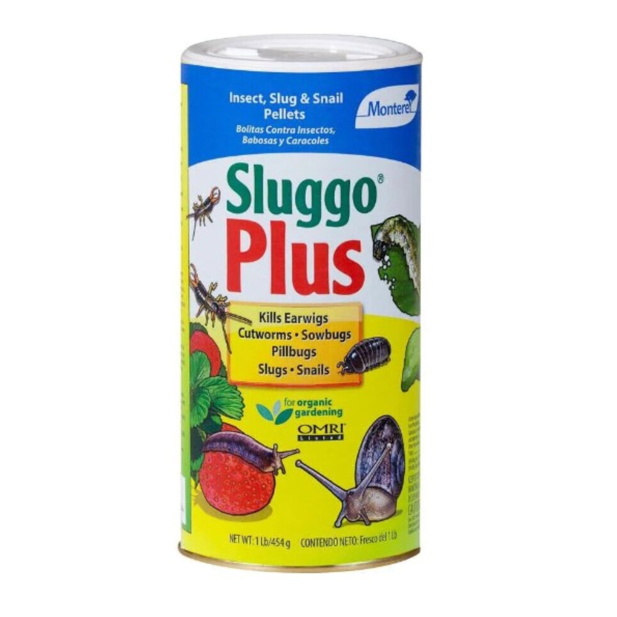 Monterey Sluggo Plus Insect Slug & Snail Killer Bait Organic Wildlife and Pet Safe Slug Killer
