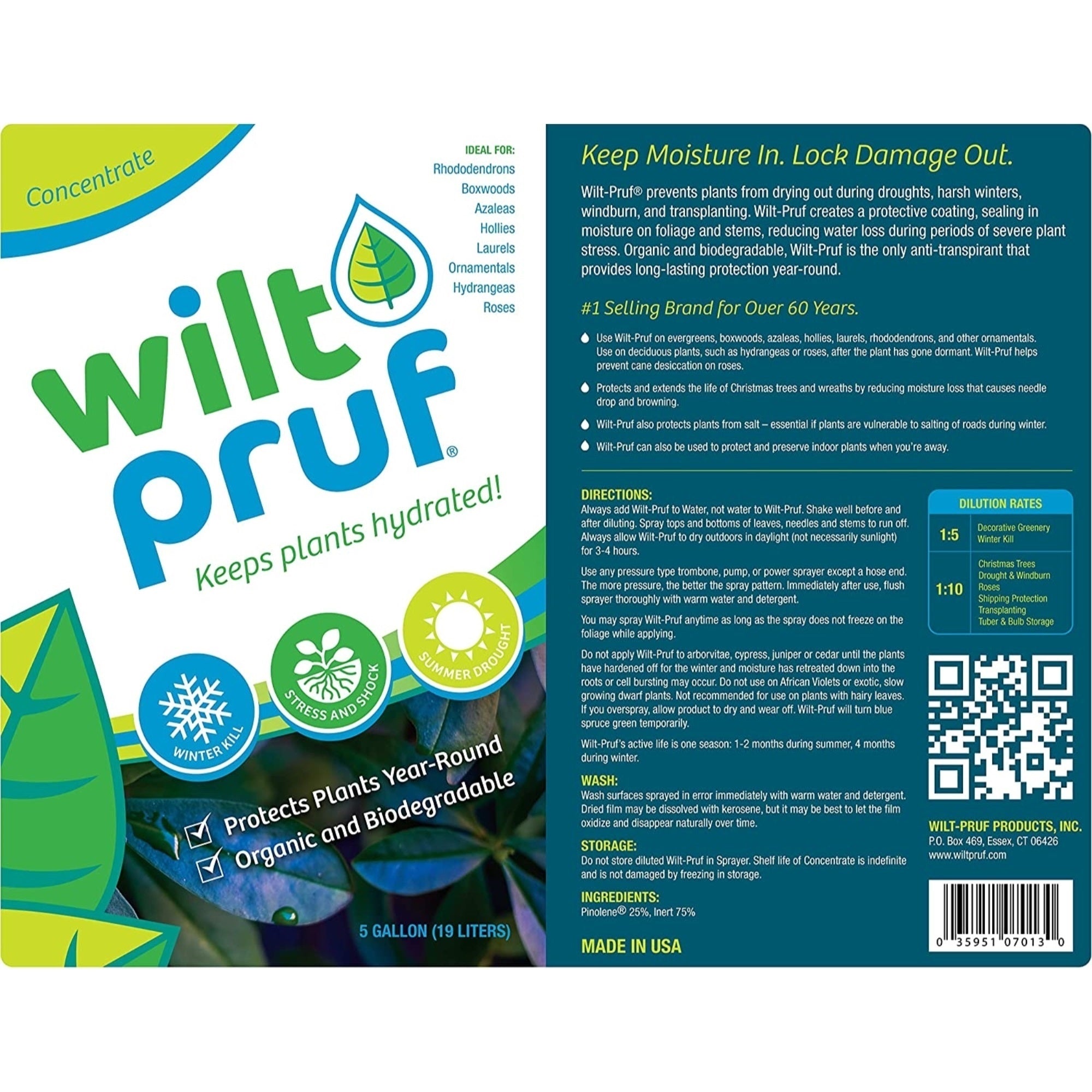 Wilt-Pruf Organic Moisture-Locking Anti-Transpirant Concentrate, 5 Gallons