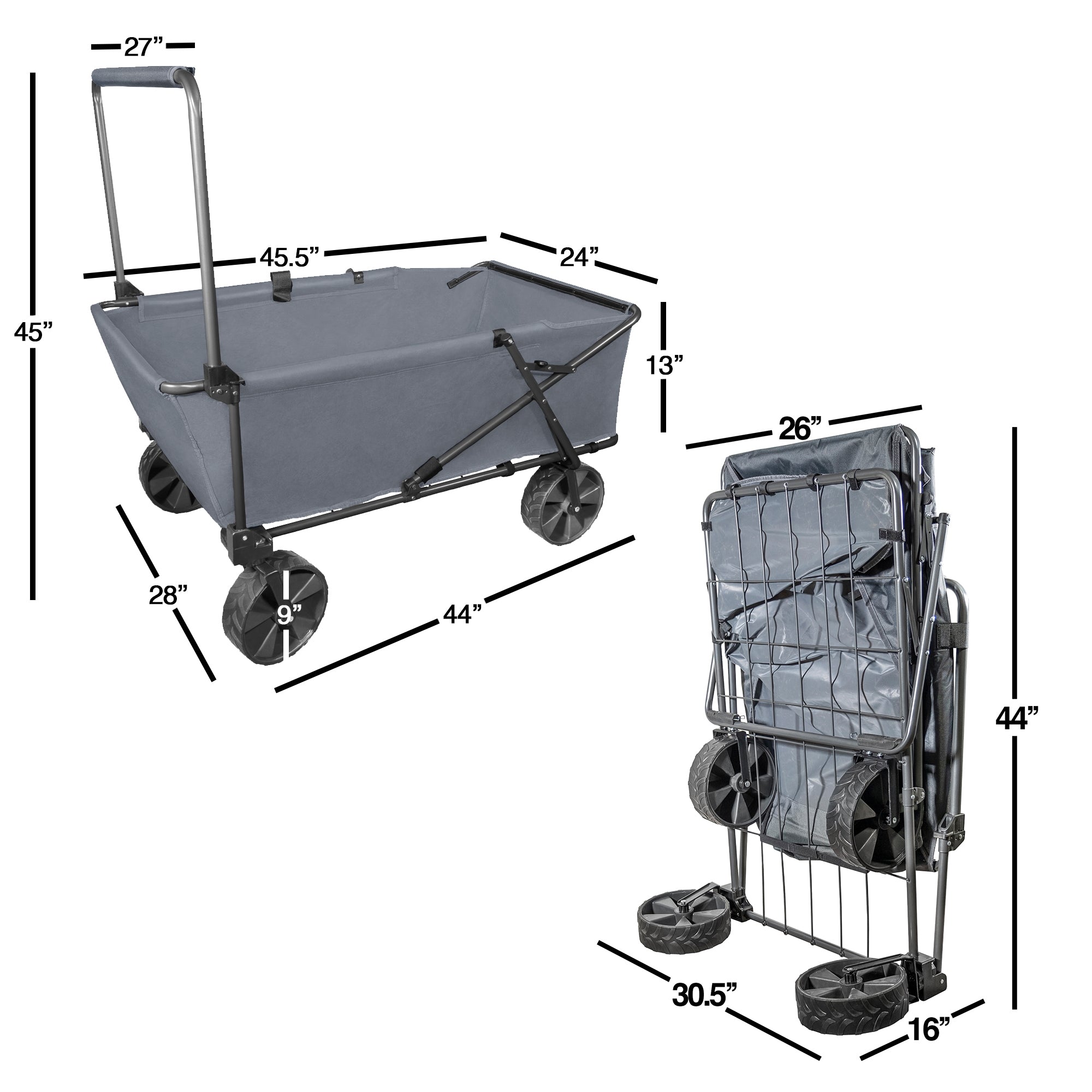 Zenithen Steel Large Folding Sports Camping Utility Yard Cart Portable Wagon