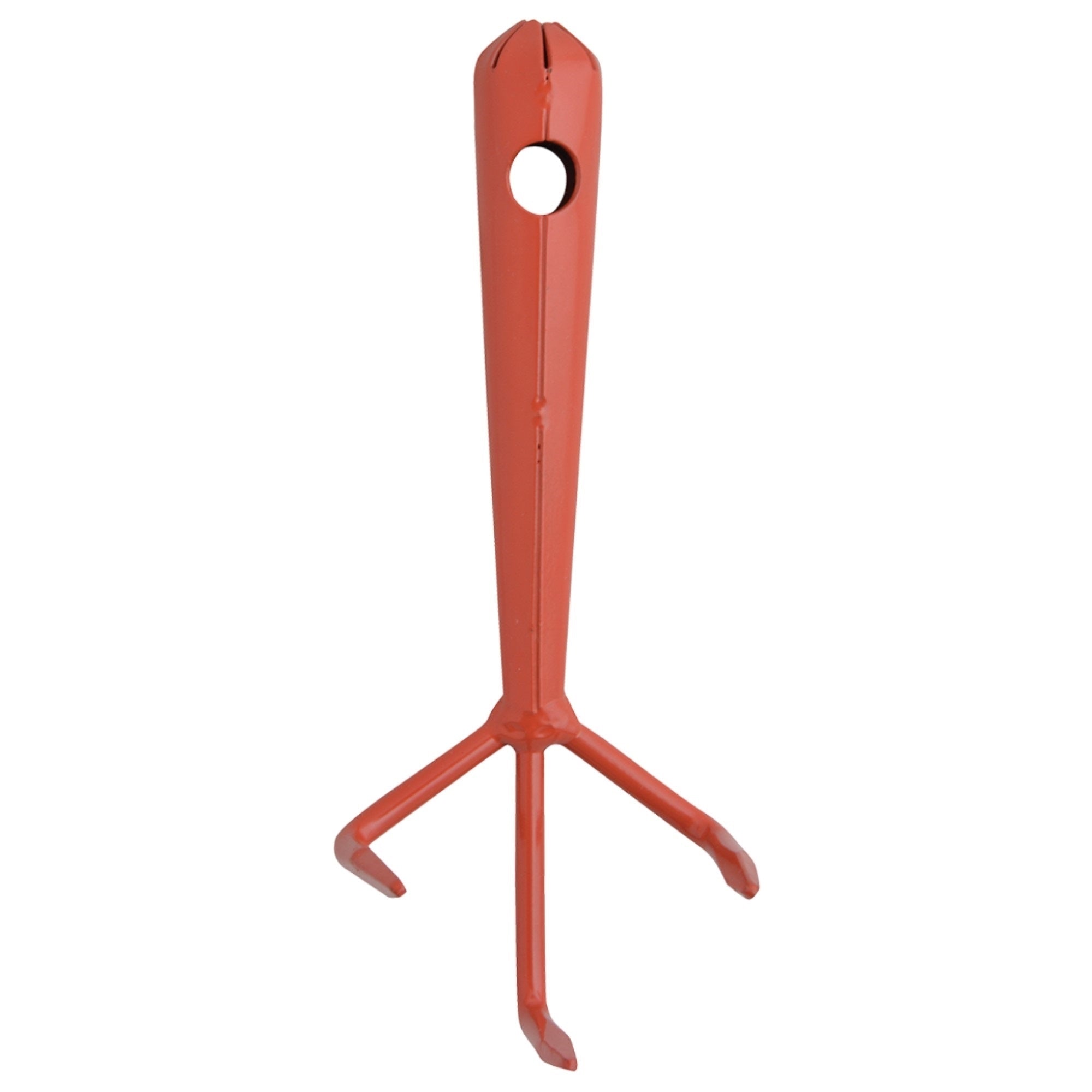 Esschert Design Small Steel Garden Fork for Soil Tilling and Weeding, Red 6"