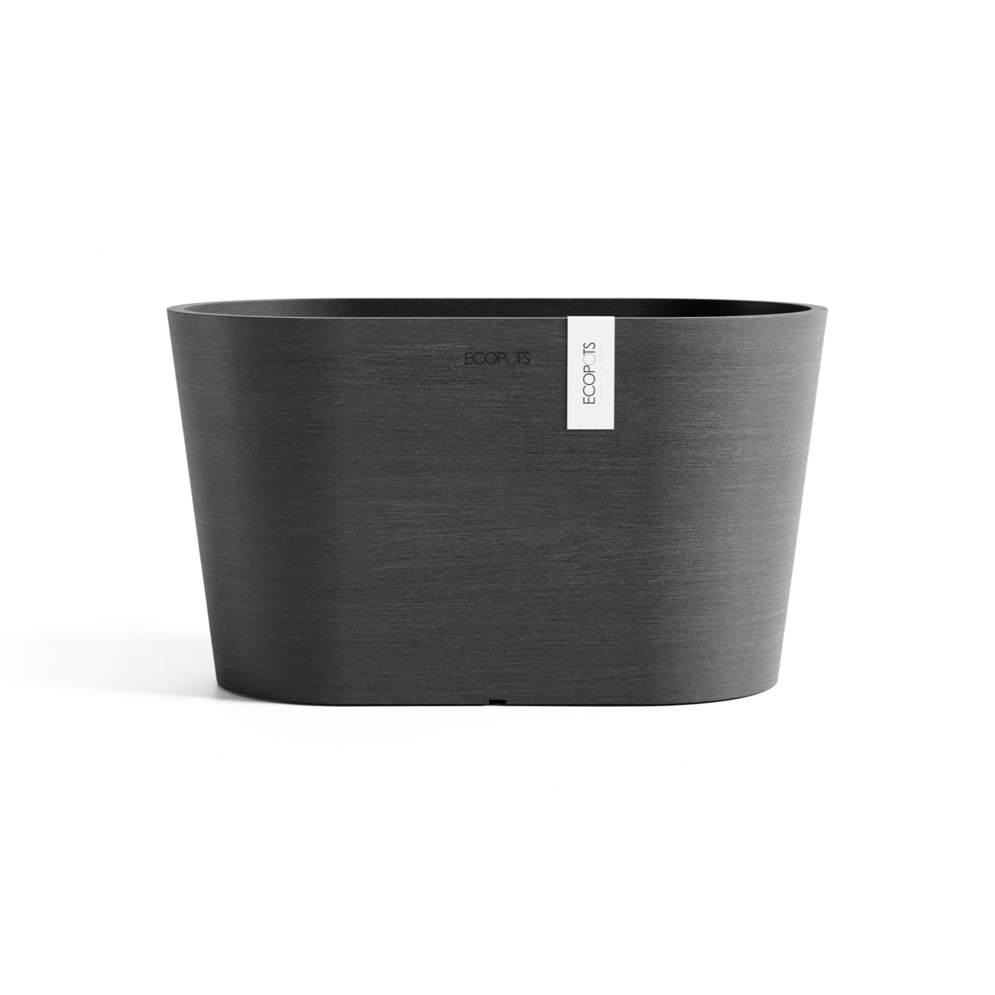 Ecopots Tokyo Durable Modern Oval Indoor/Outdoor Recycled-Based Composite Flower Pot Planter w/ Water Reservoir