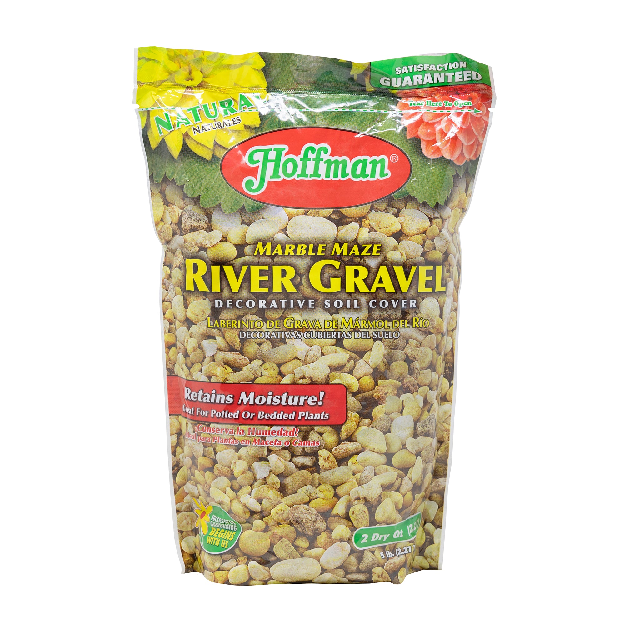 Hoffman Natural Marble Maze River Gravel Decorative Soil Cover, 2 Quarts