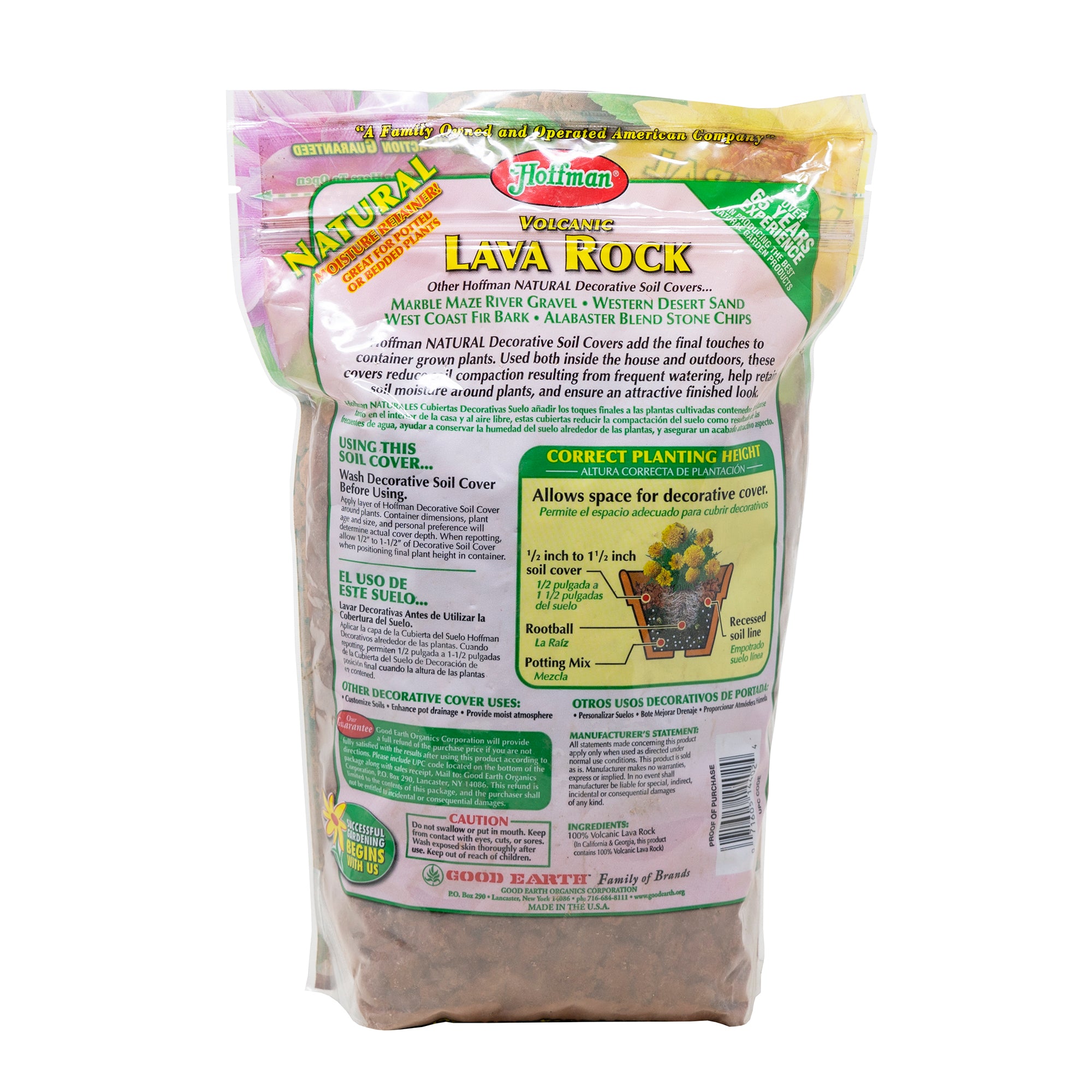 Hoffman Volcanic Lava Rock Soil Cover, 2 Quart Bag