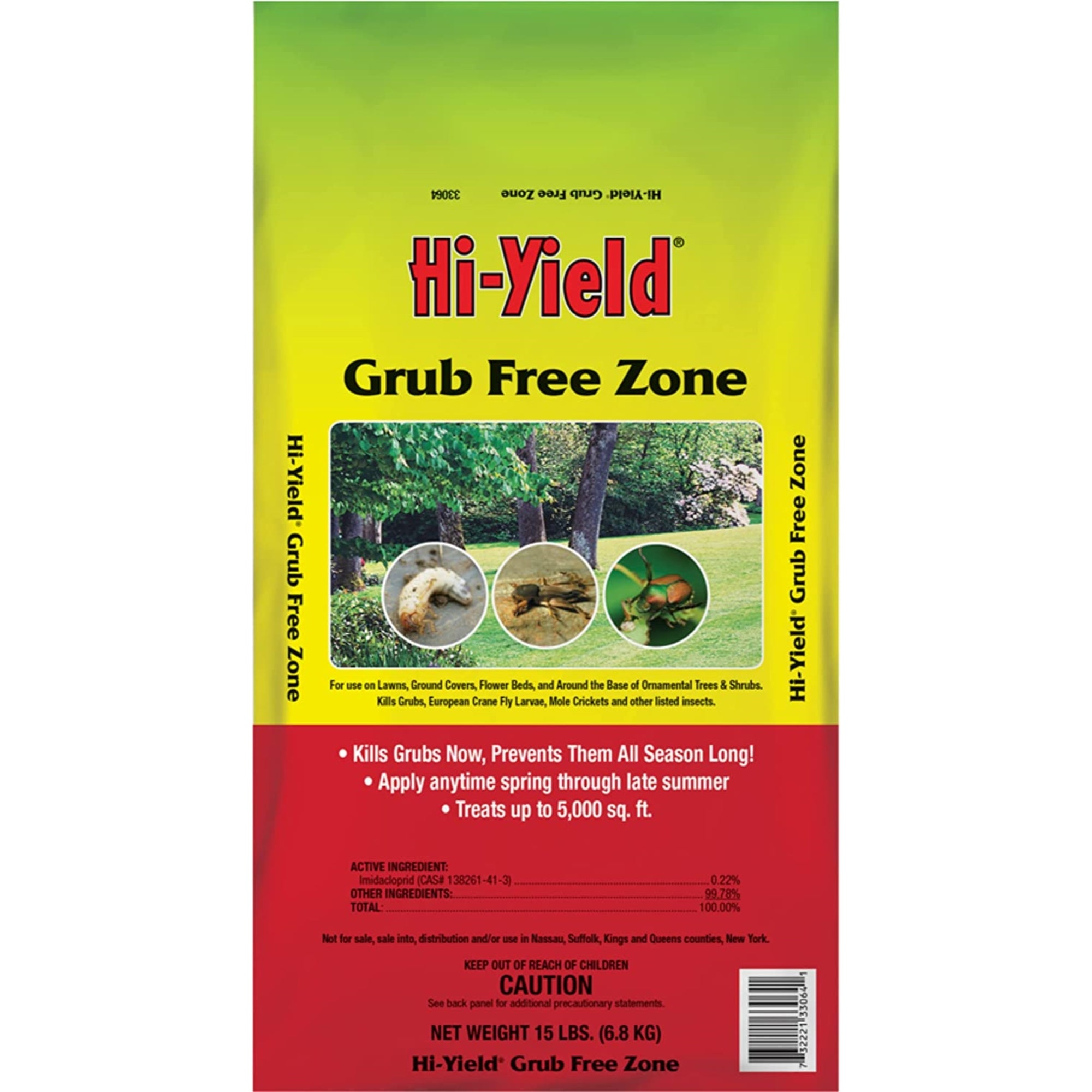 Hi-Yield Grub Free Zone to Kill & Prevent Grubs, 15lbs, 5,000 sq ft