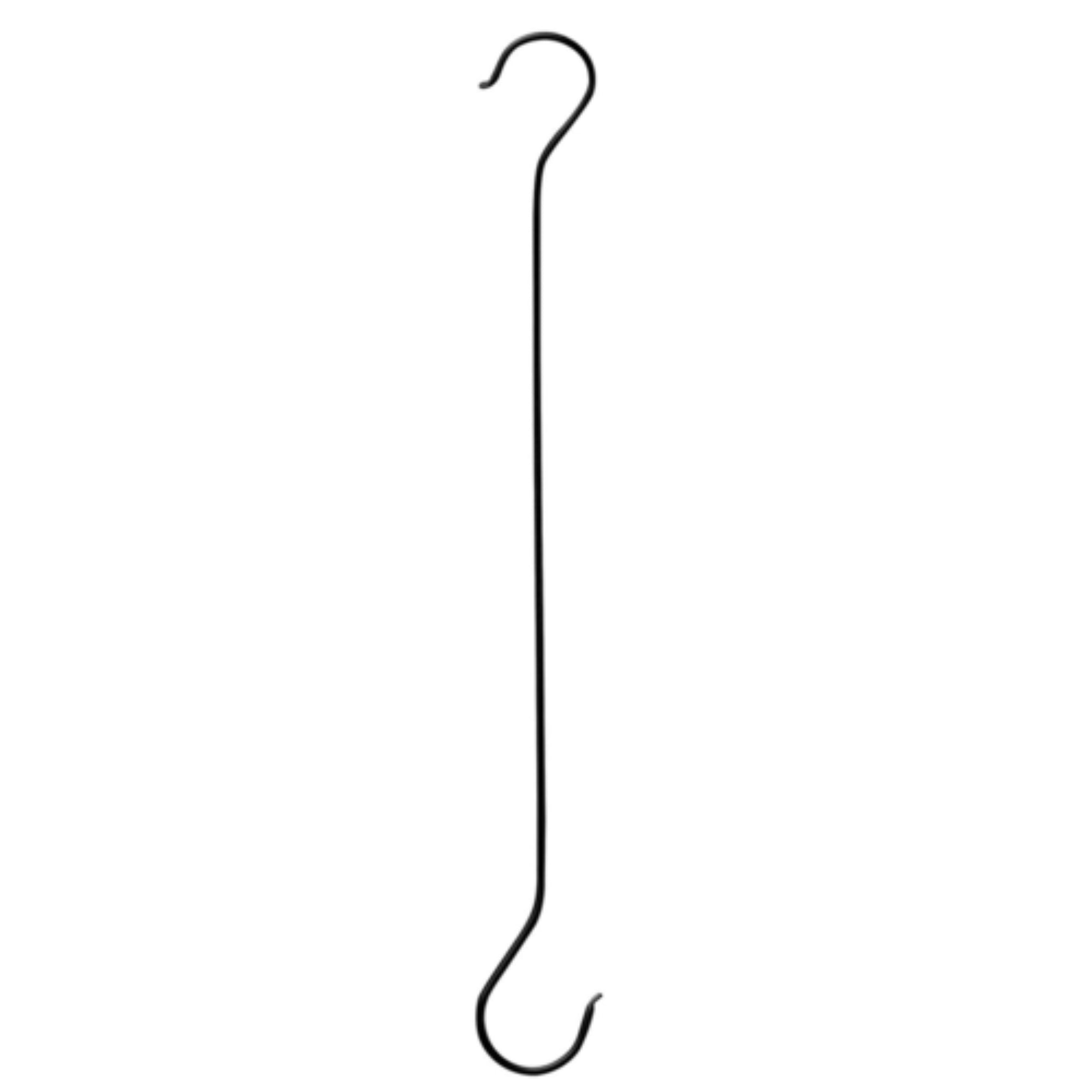 Hookery Extra-Long S-Hook Extension for Heavy Hanging Decor – Large Planters, Supports up to 50lb, Black, 30"