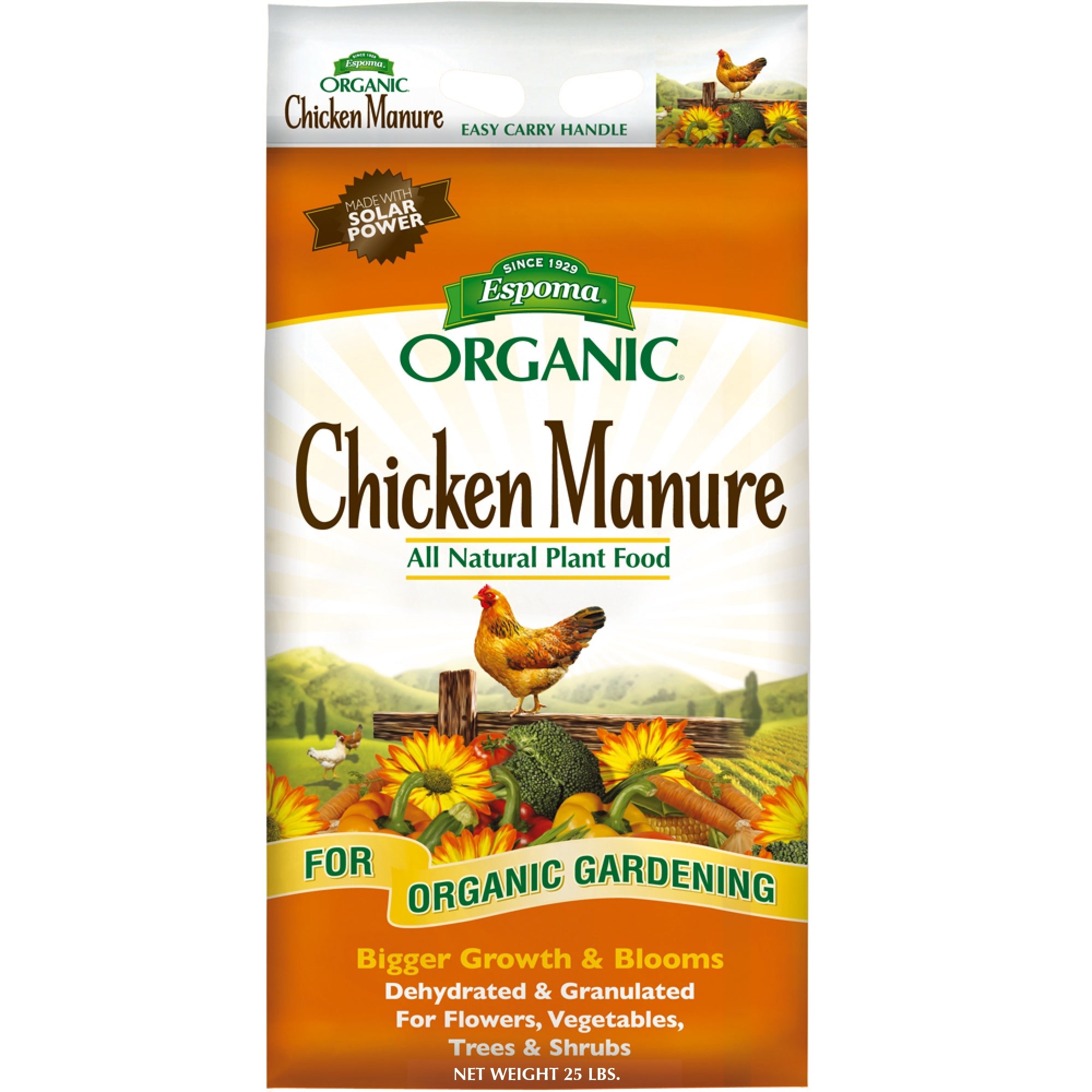 Espoma Organic Chicken Manure All Natural Plant Food for Organic Gardening - for Flowers, Vegetables, Trees, and Shrubs, Dehydrated & Granulated