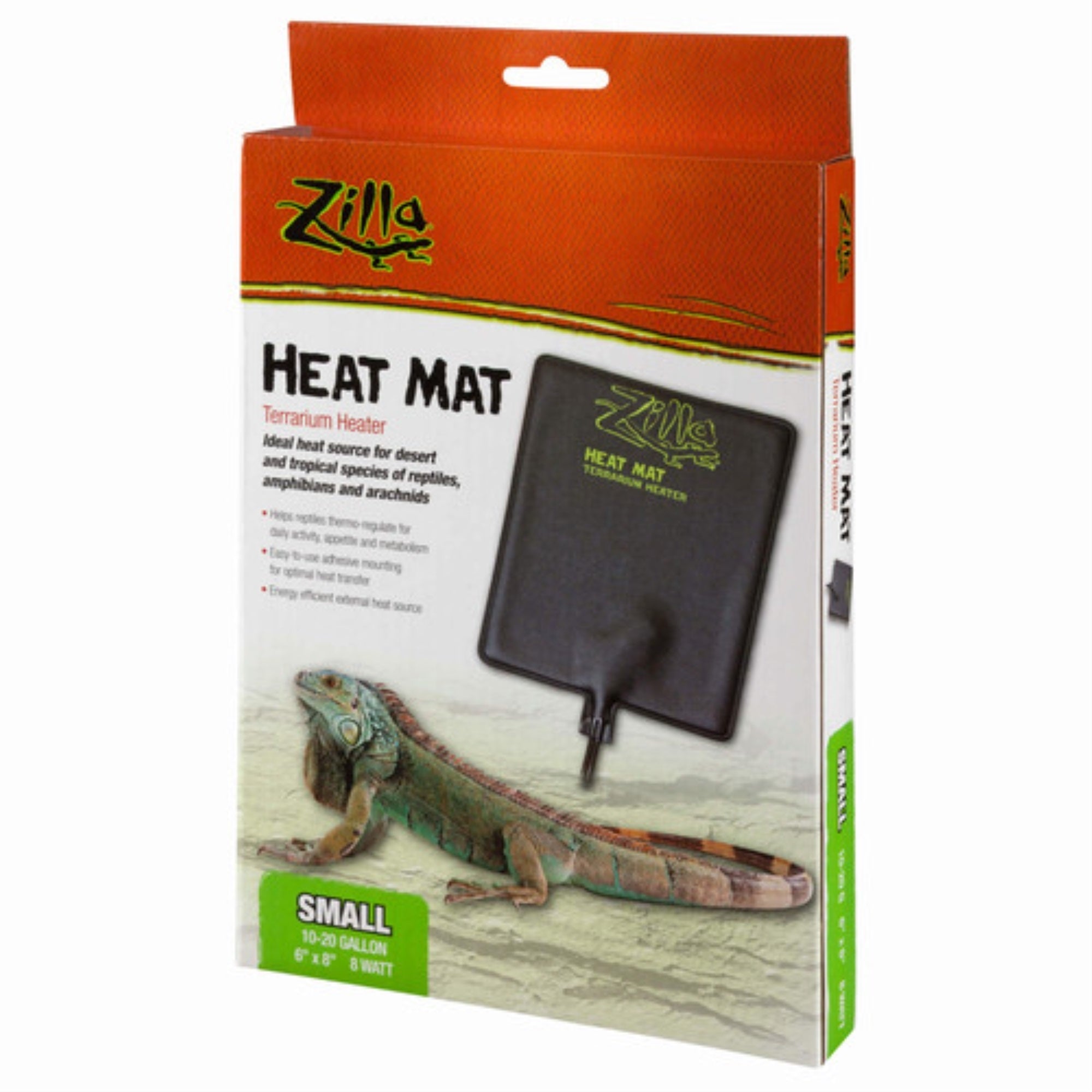 Zilla 8W Heat Mat Terrarium Heater for 10-20 Gallon Terrariums, 6" x 8"