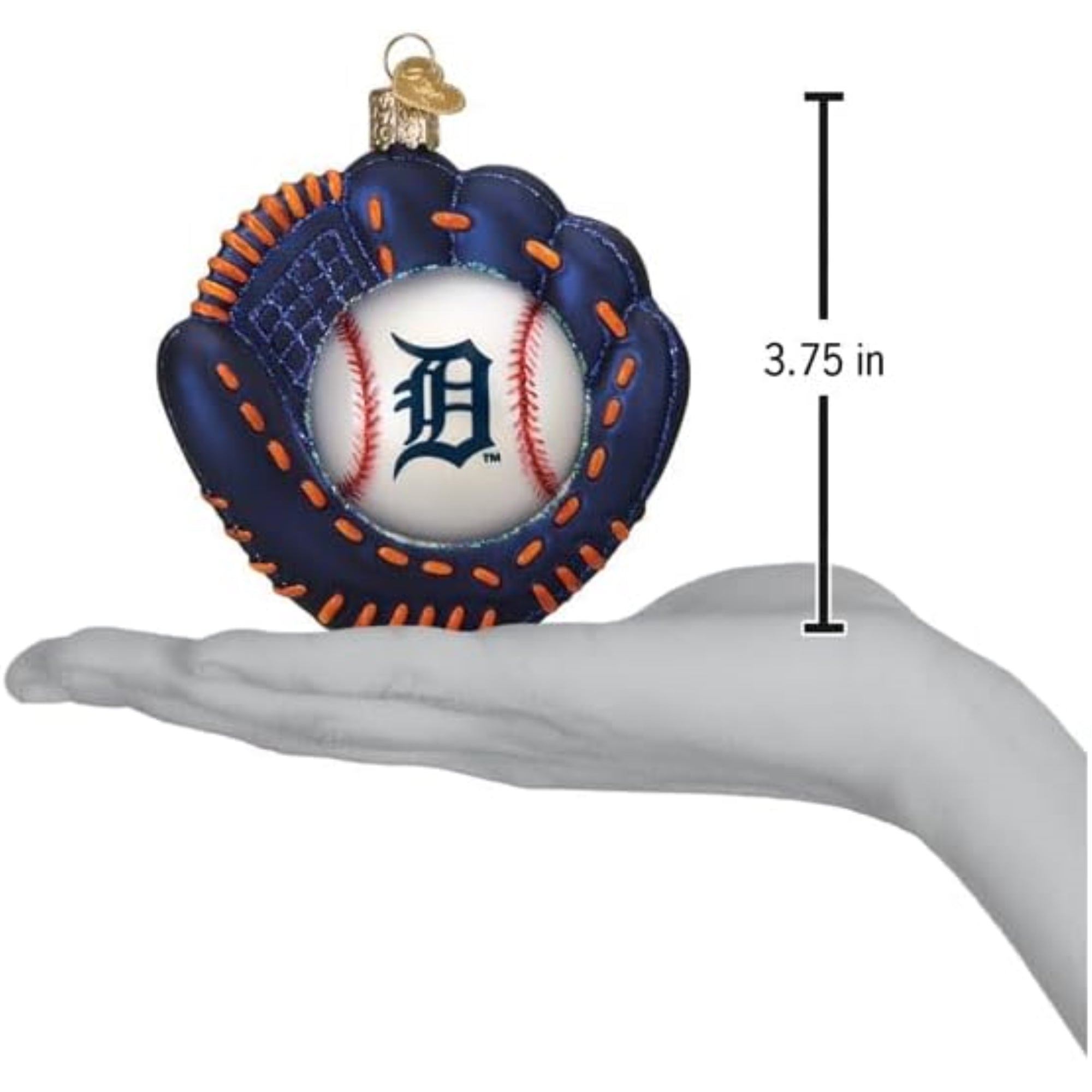 Old World Christmas Blown Glass Ornament for Christmas Tree, Detroit Tigers Baseball Mitt (with OWC Gift Box)