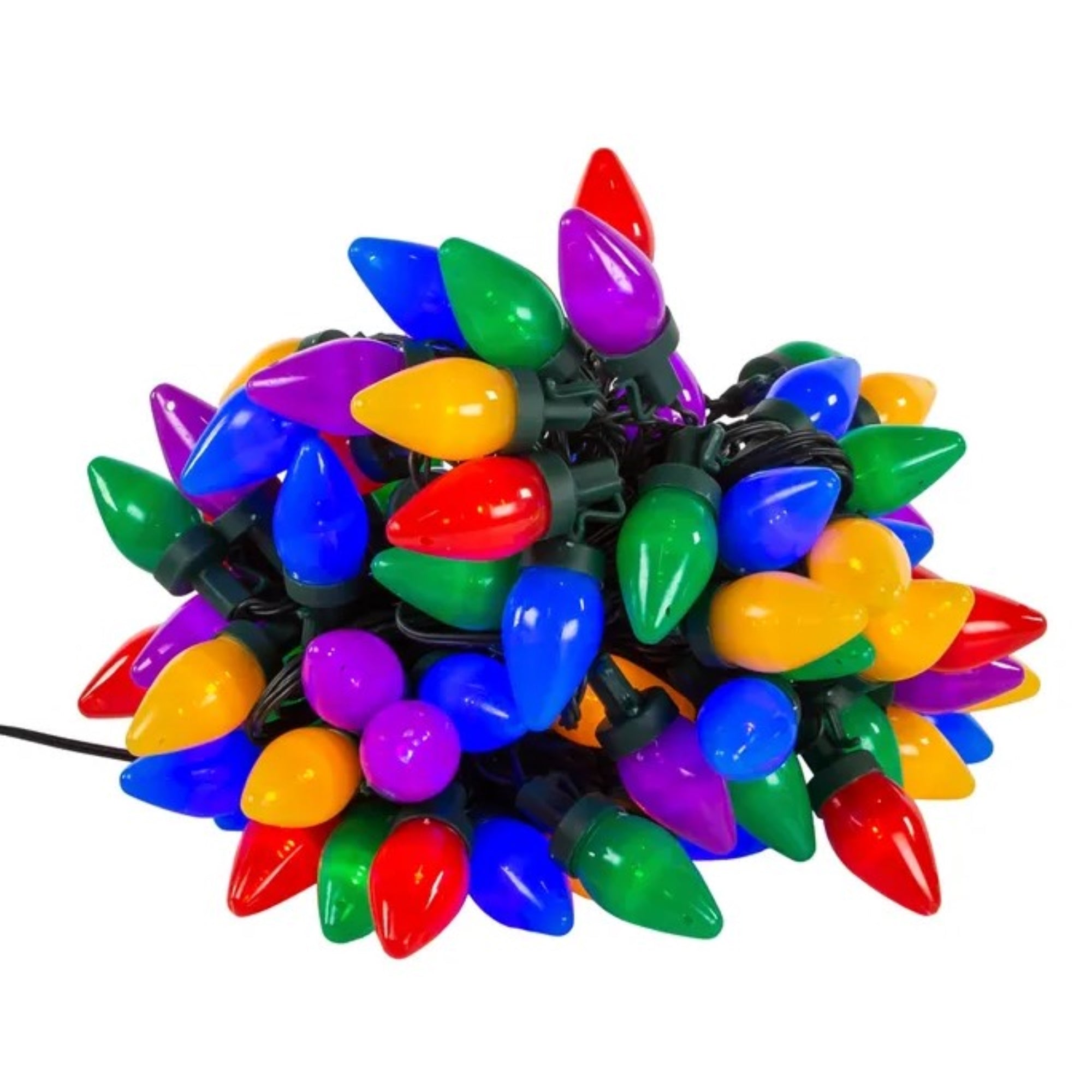 Kurt Adler Indoor & Outdoor 100-Light C7 Multicolor LED String Lights with 8 Light Settings – 41.25’ Lighted Length
