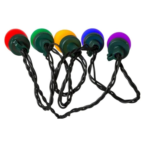 Kurt Adler Indoor & Outdoor 50-Light C7 Multicolor LED String Lights with 8 Light Settings – 20.4’ Lighted Length