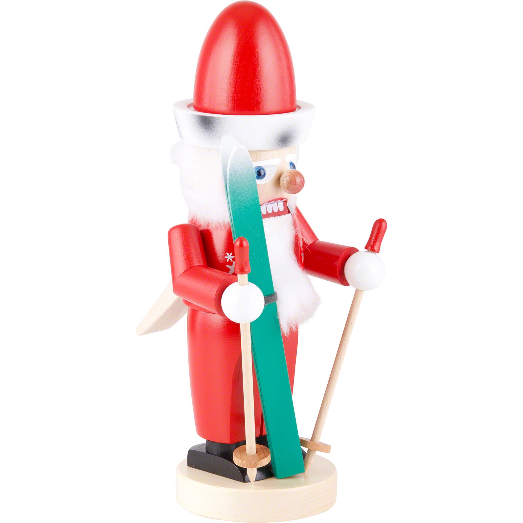 Steinbach Chubby Nutcracker Collection, Wooden Skiing Santa, 12.5"