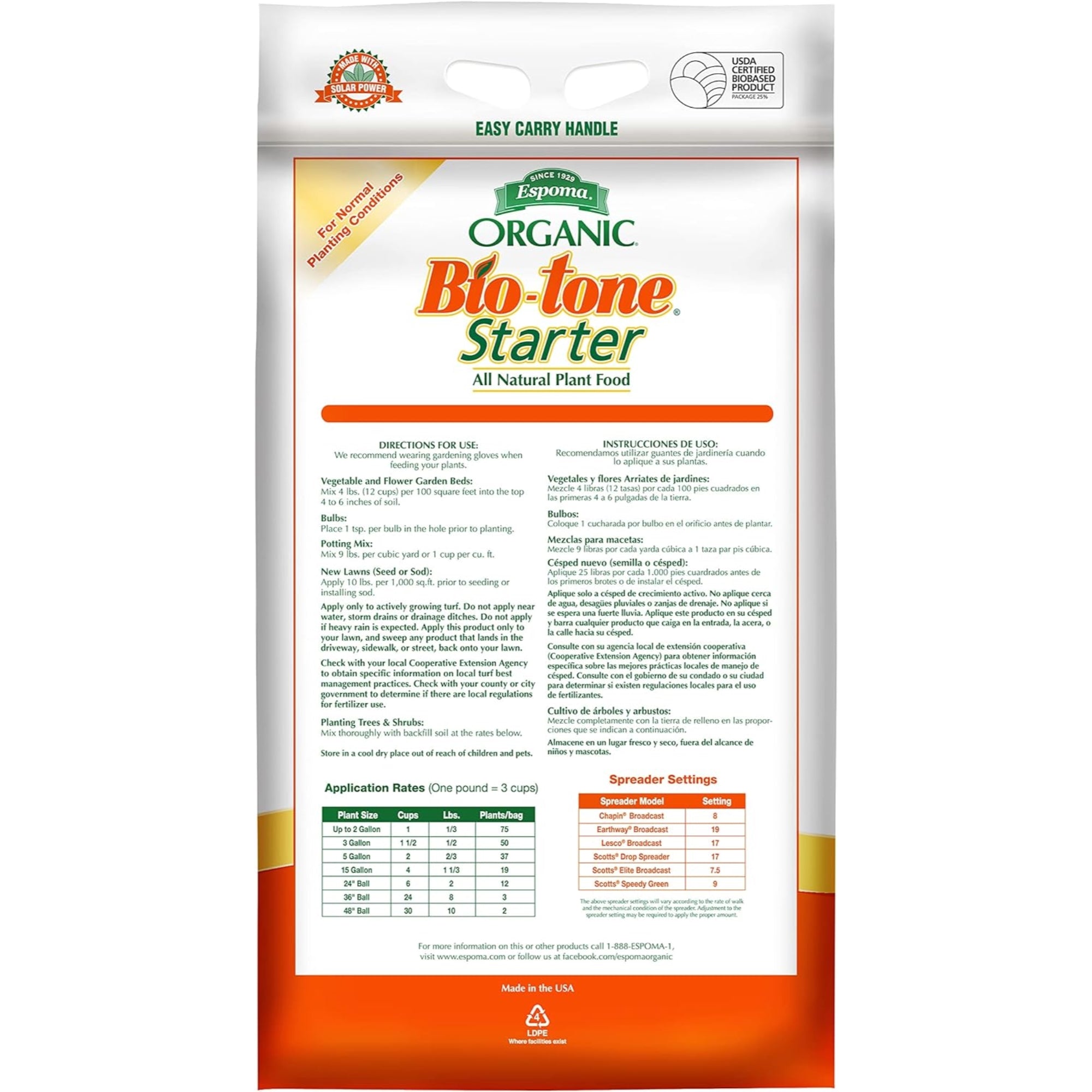 Espoma Organic Bio-Tone Starter All Natural Plant Food Fertilizer, 25lbs