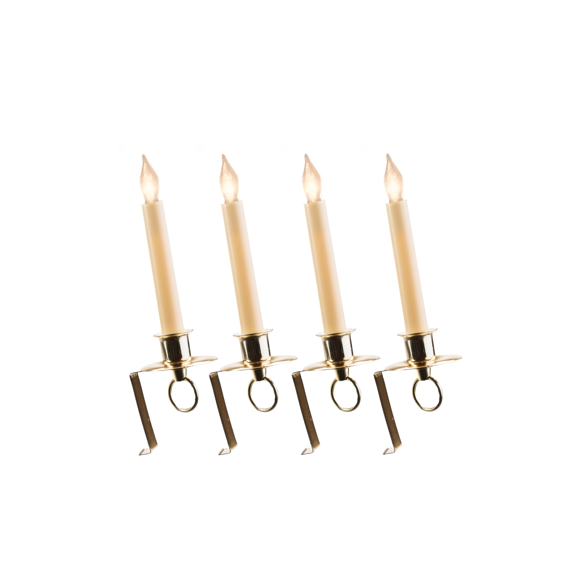 IMC Cambridge Electric Candle w/ Steady Lighting and 3" Bracket, Brass, 8", Pack of 4