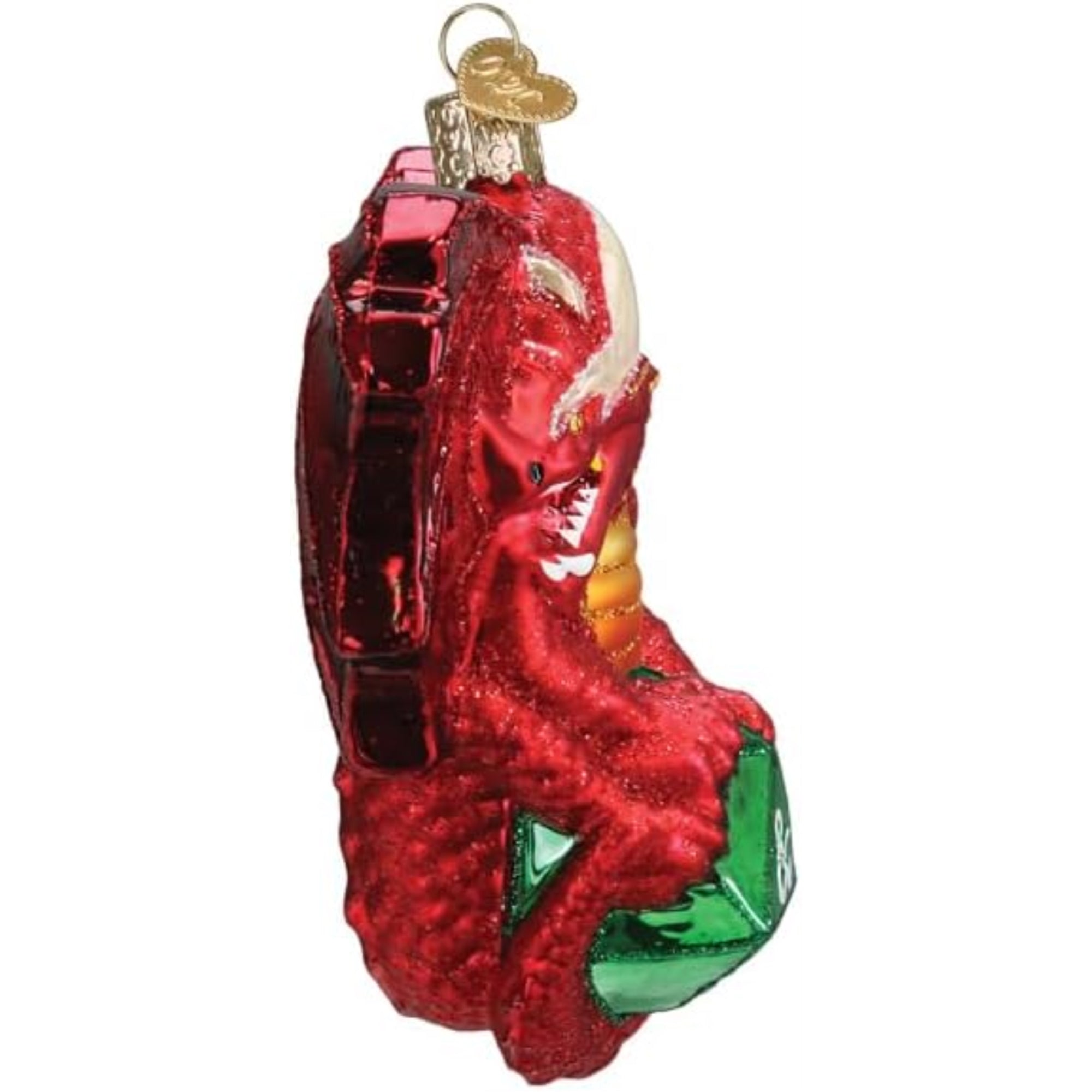 Old World Christmas Blown Glass Ornament for Christmas Tree, Dungeons & Dragons Red Dragon (with OWC Gift Box)